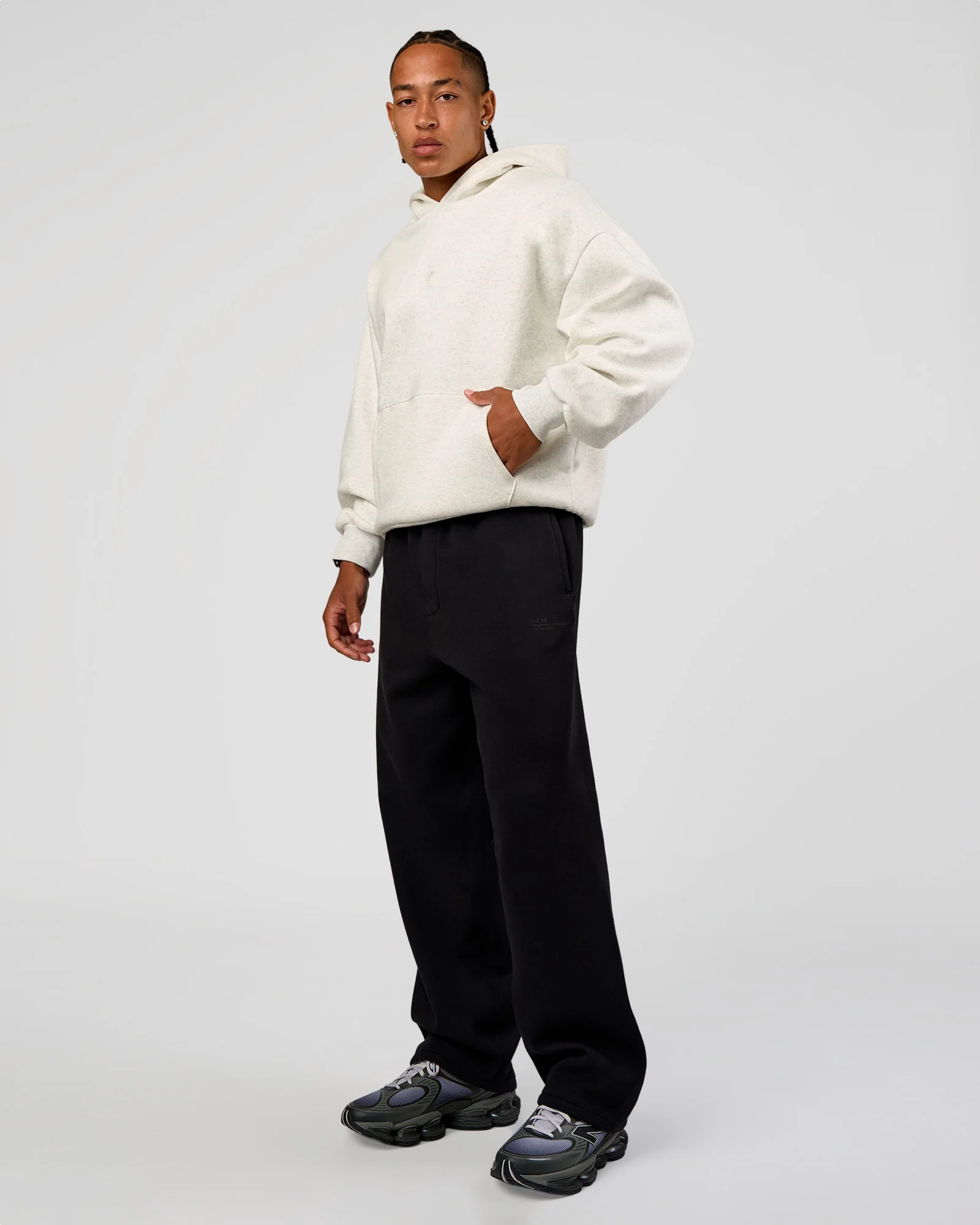 Base Oversized Hoodie - Silver Marl - Image 11