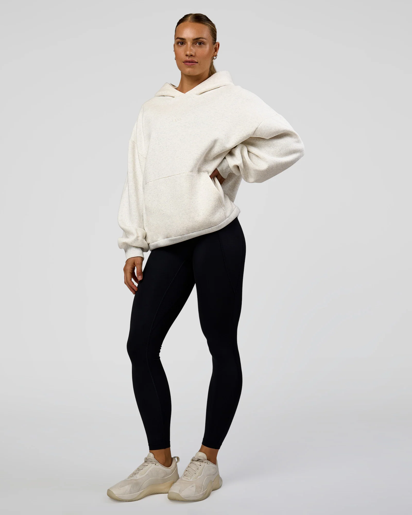 Base Oversized Hoodie - Silver Marl - Image 4