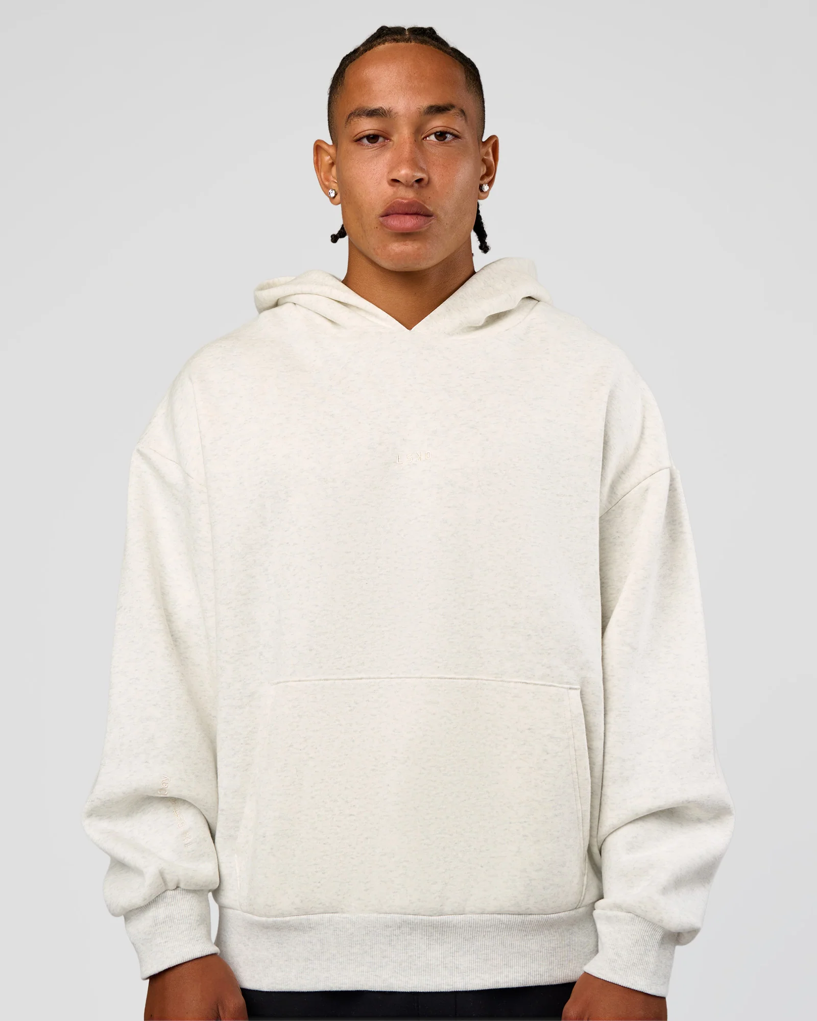 Base Oversized Hoodie - Silver Marl - Image 7