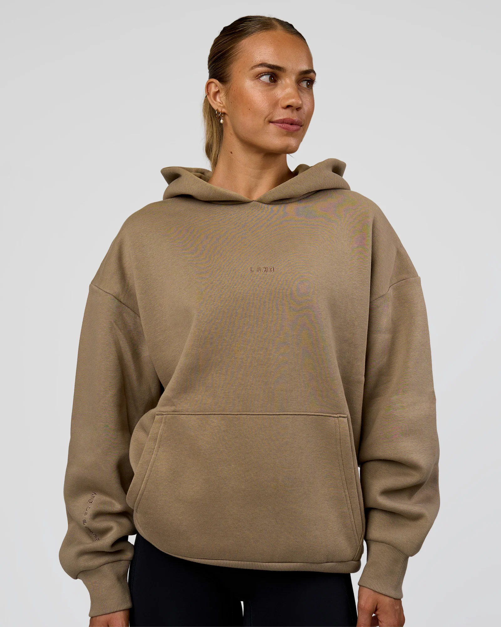 Base Oversized Hoodie - Taupe Ash - Image 3