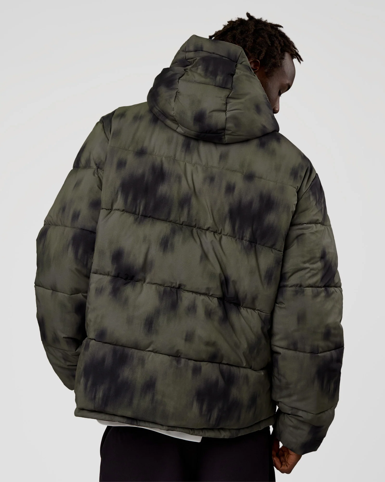 Base Puffer Jacket - Camo Washed Walnut Grey - Image 5