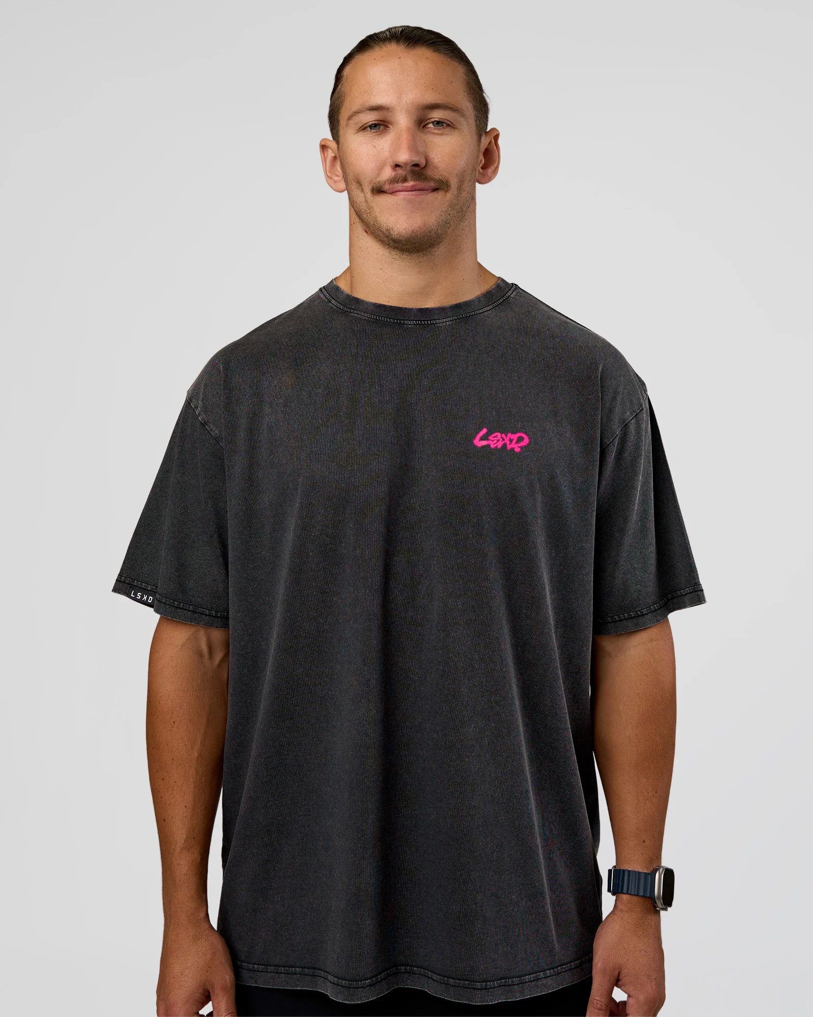 Break Through FLXCotton Oversized Tee - Black-Plum Caspia - Image 2