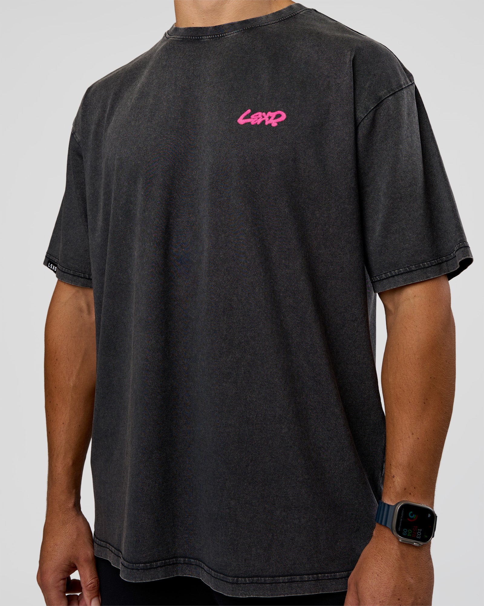 Break Through FLXCotton Oversized Tee - Black-Plum Caspia - Image 7