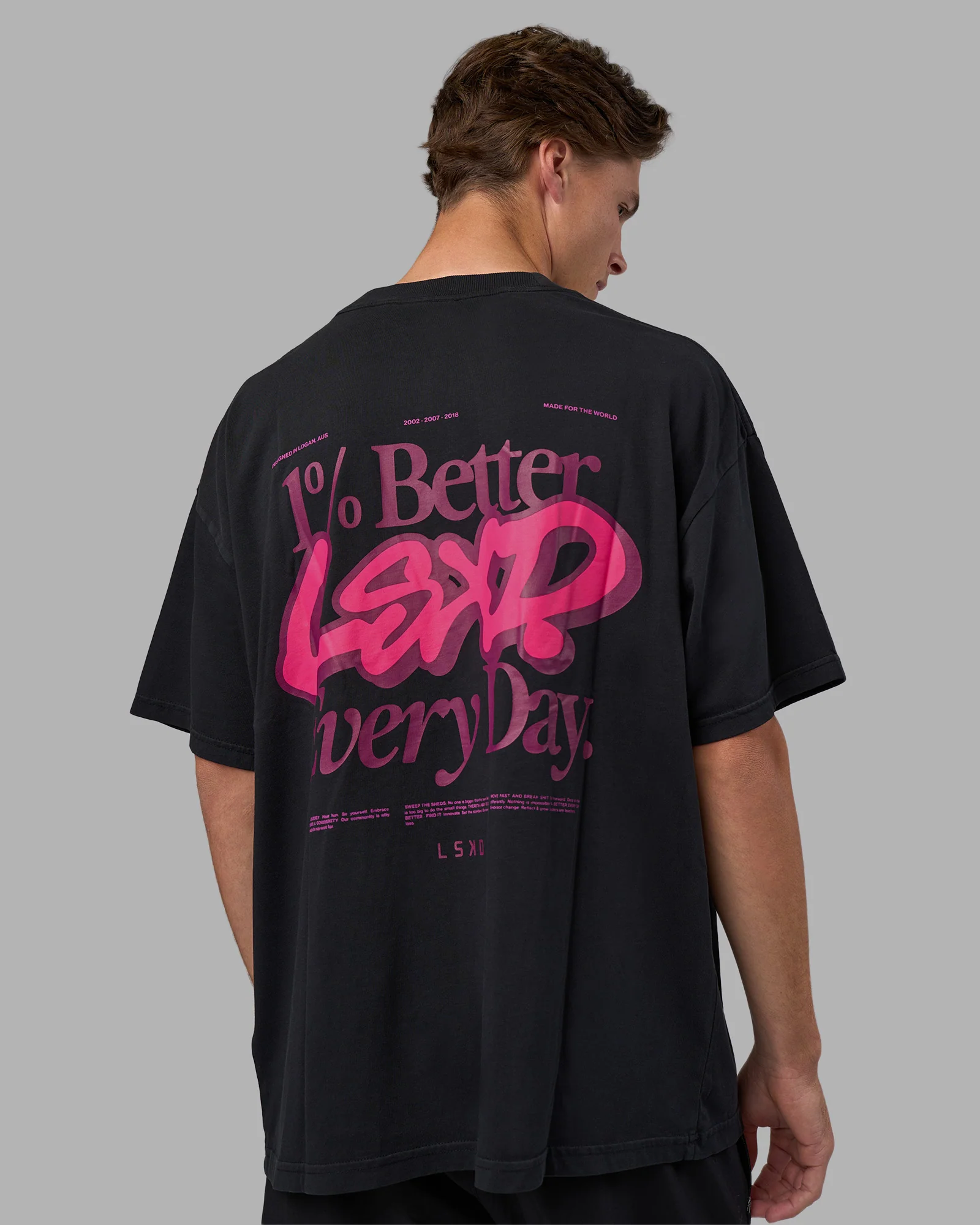 Break Through Heavyweight Oversized Tee - Black Washed-Plum Caspia - Image 3