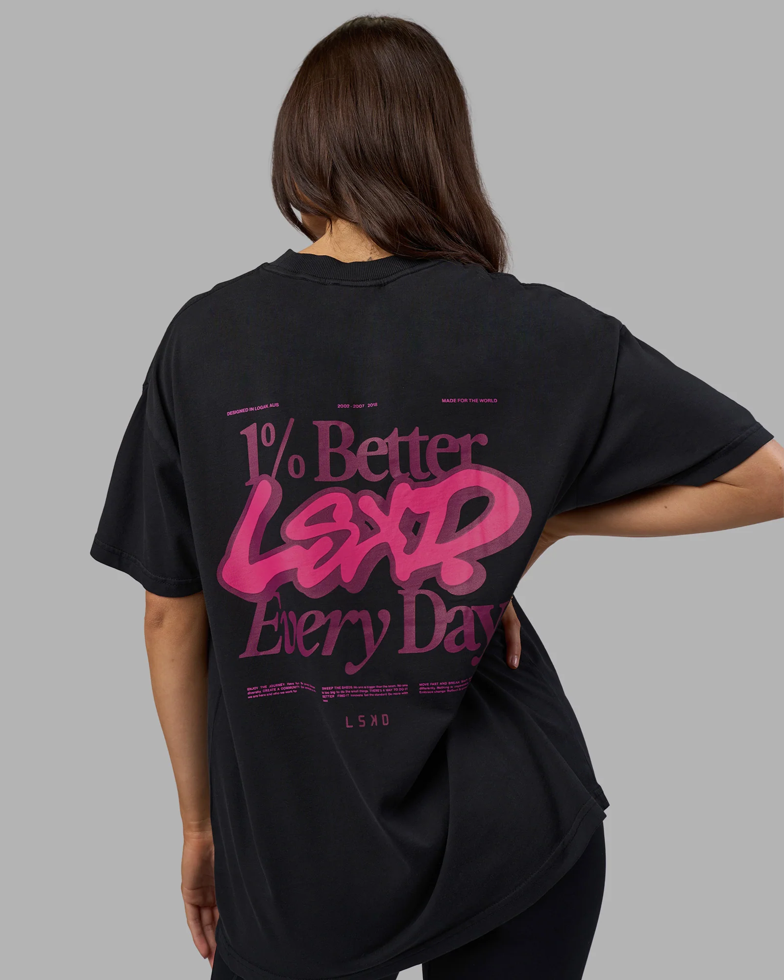 Break Through Heavyweight Oversized Tee - Black Washed-Plum Caspia - Image 4