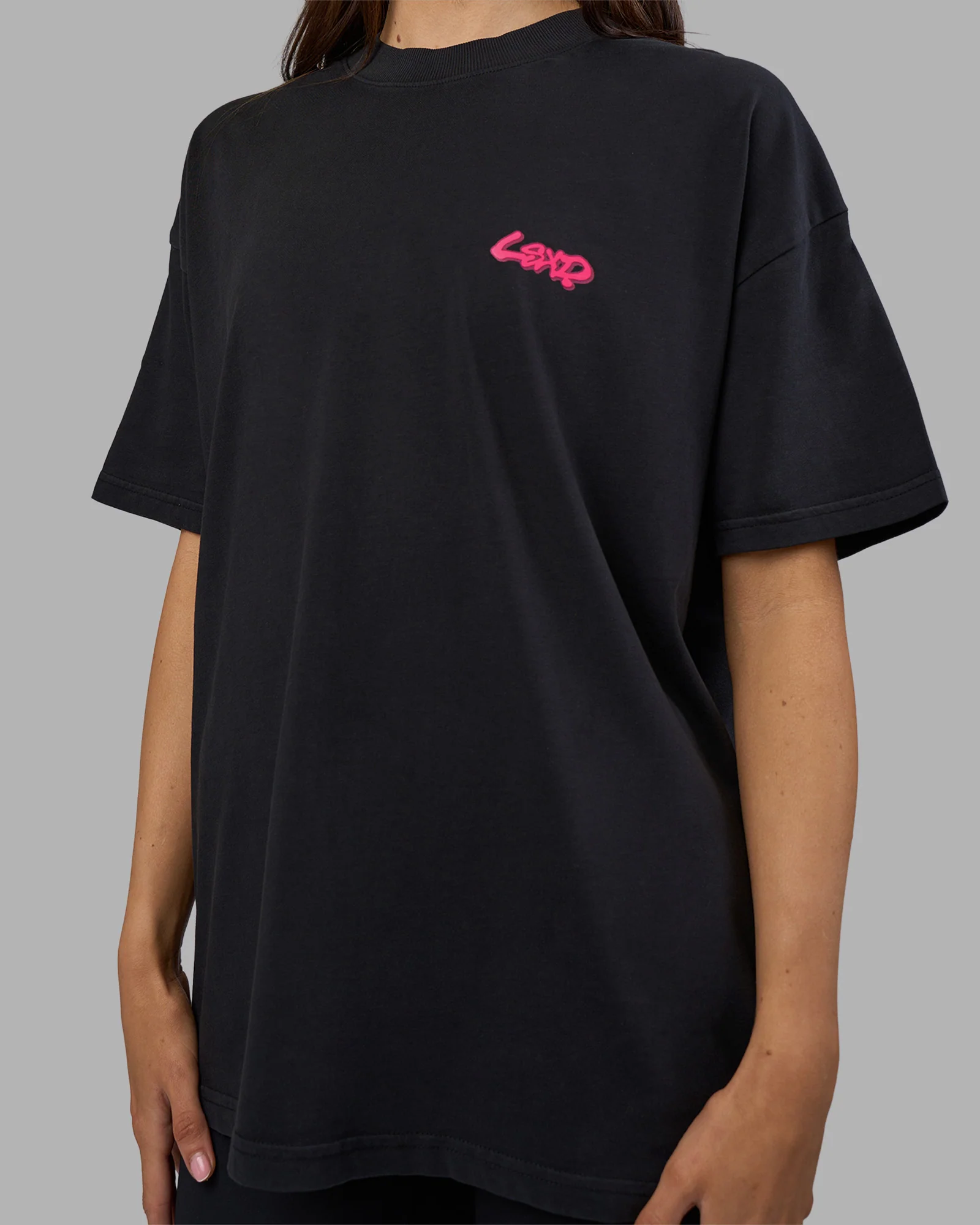 Break Through Heavyweight Oversized Tee - Black Washed-Plum Caspia - Image 9