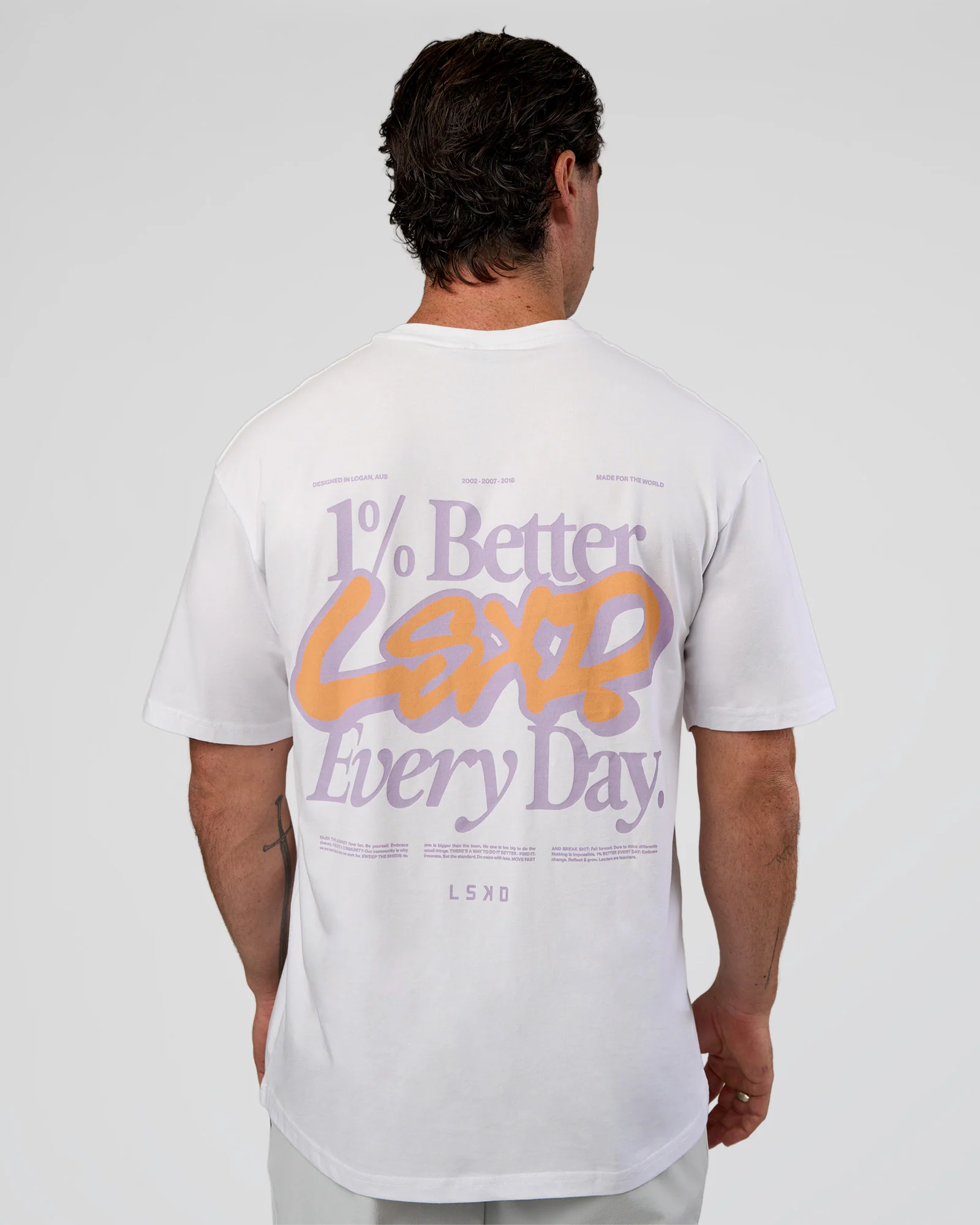 Break Through FLXCotton Oversized Tee - White-Pale Lilac - Image 2