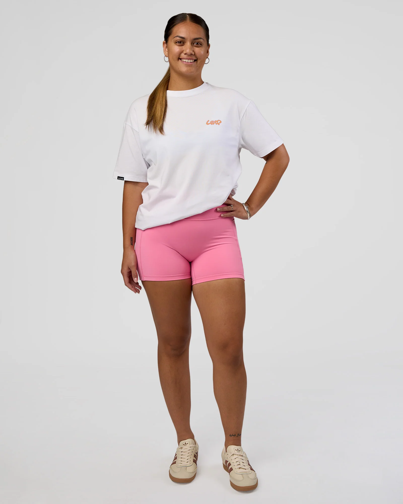 Break Through FLXCotton Oversized Tee - White-Pale Lilac - Image 7