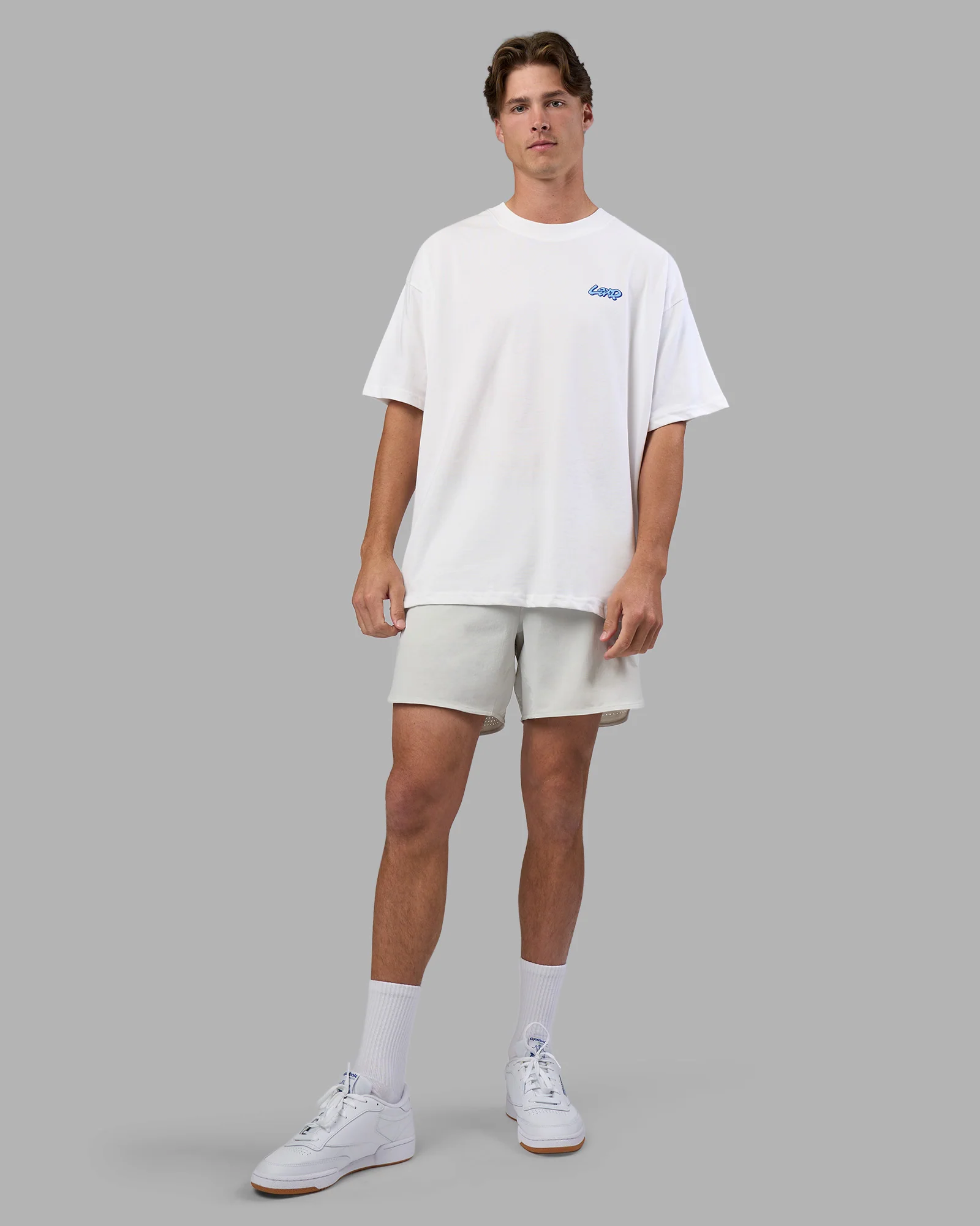 Break Through Heavyweight Oversized Tee - White-Power Cobalt - Image 6