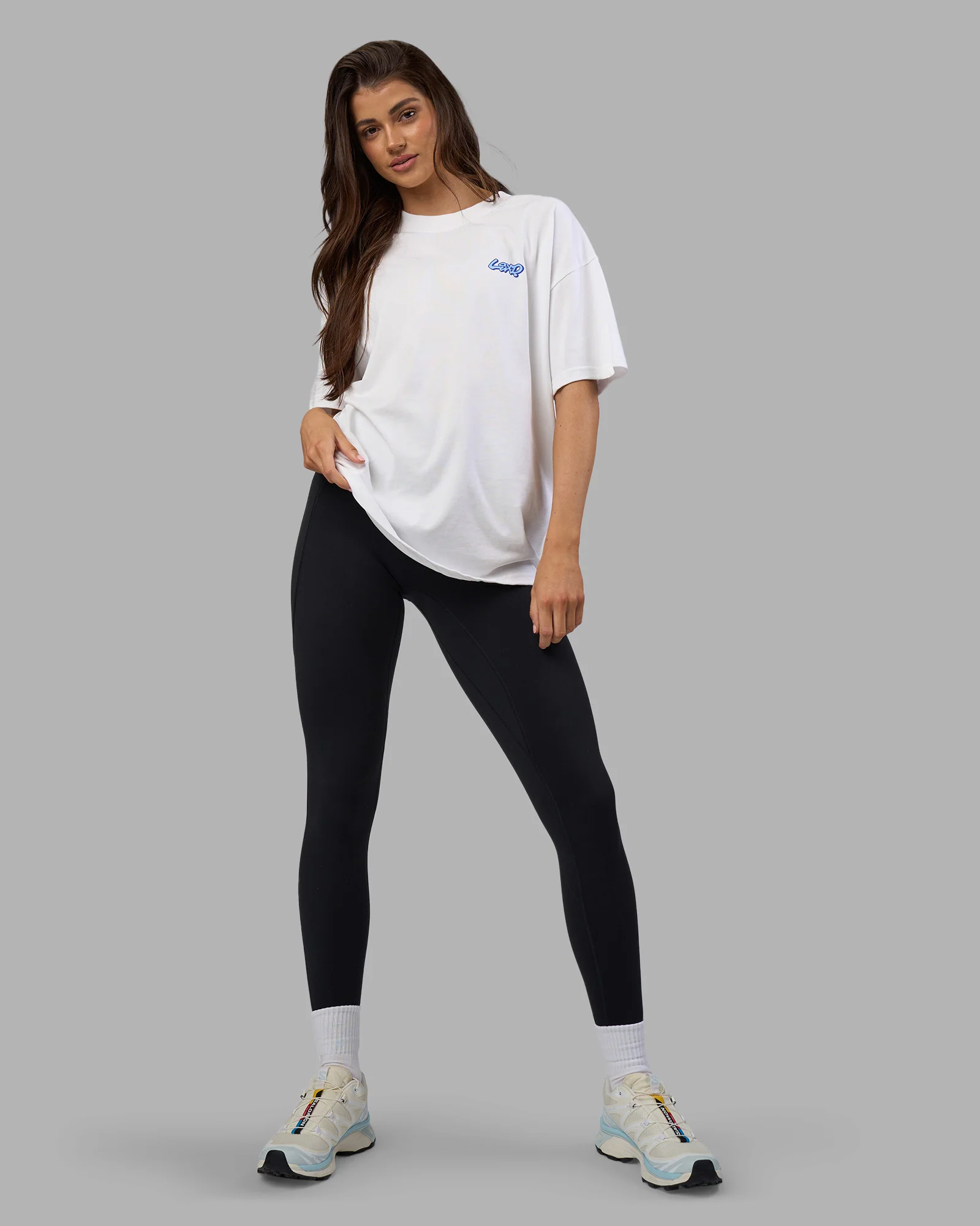 Break Through Heavyweight Oversized Tee - White-Power Cobalt - Image 8