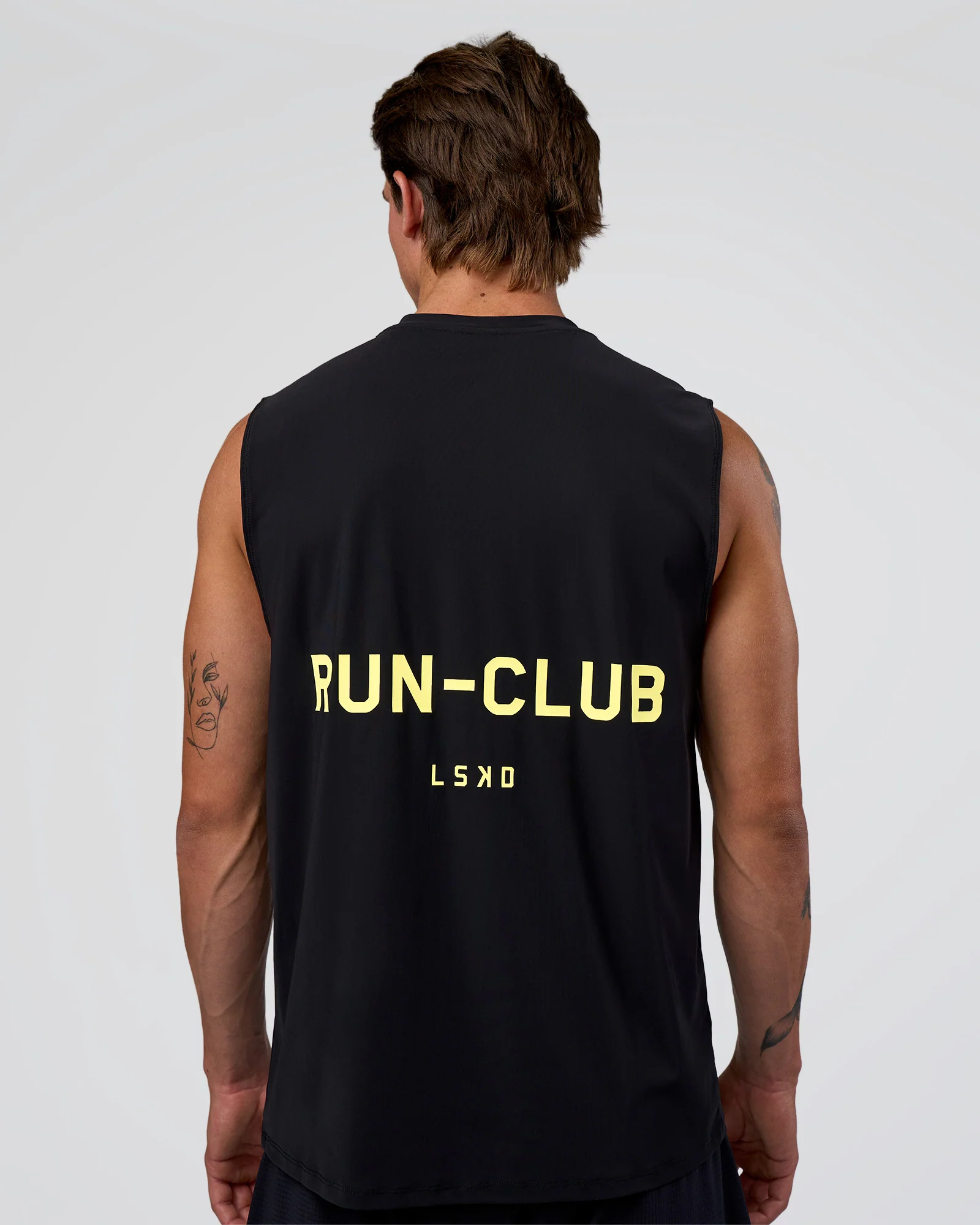 Cadence RUN CLUB Muscle Tank - Black-Yellow Fizz - Image 2
