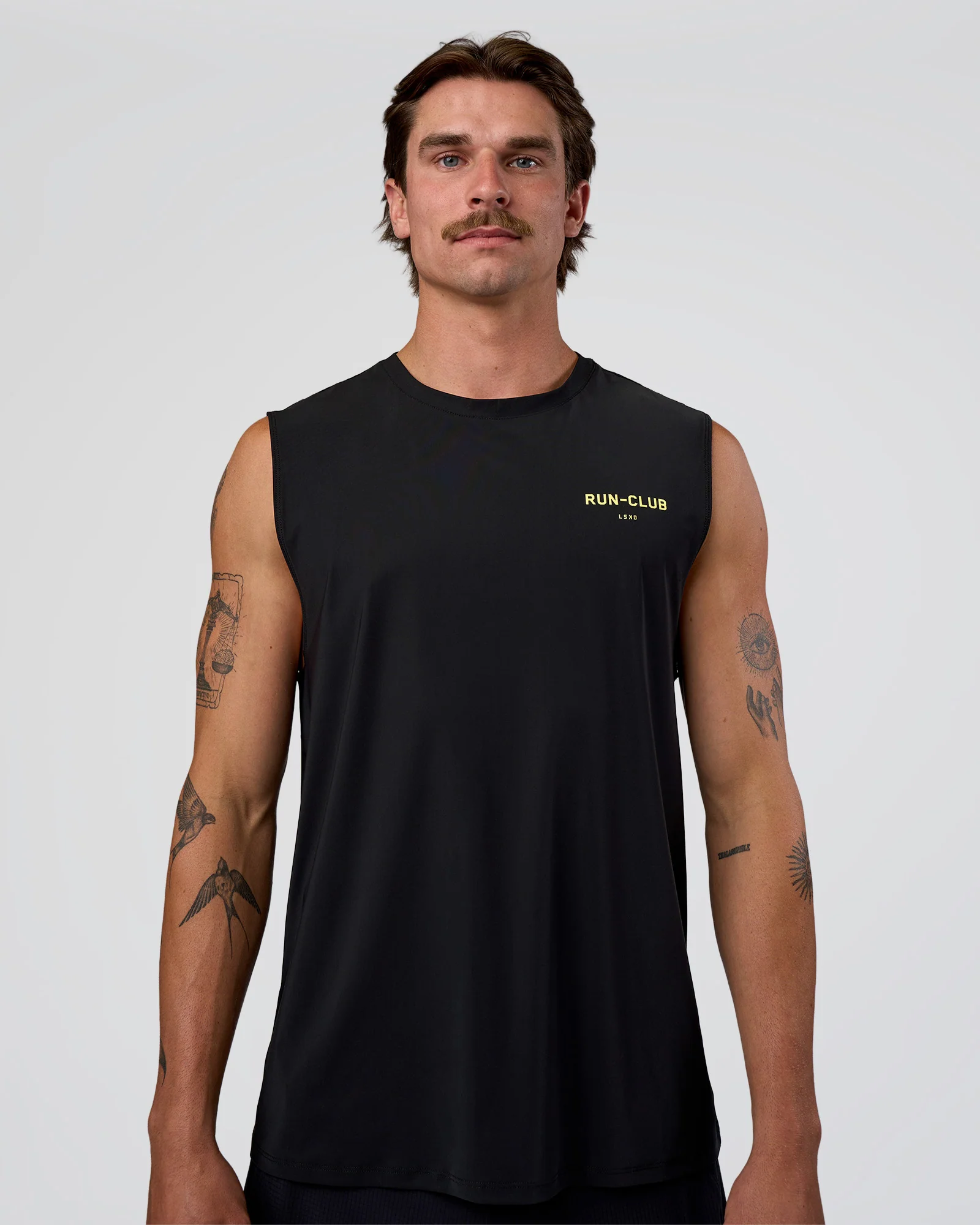Cadence RUN CLUB Muscle Tank - Black-Yellow Fizz - Image 3