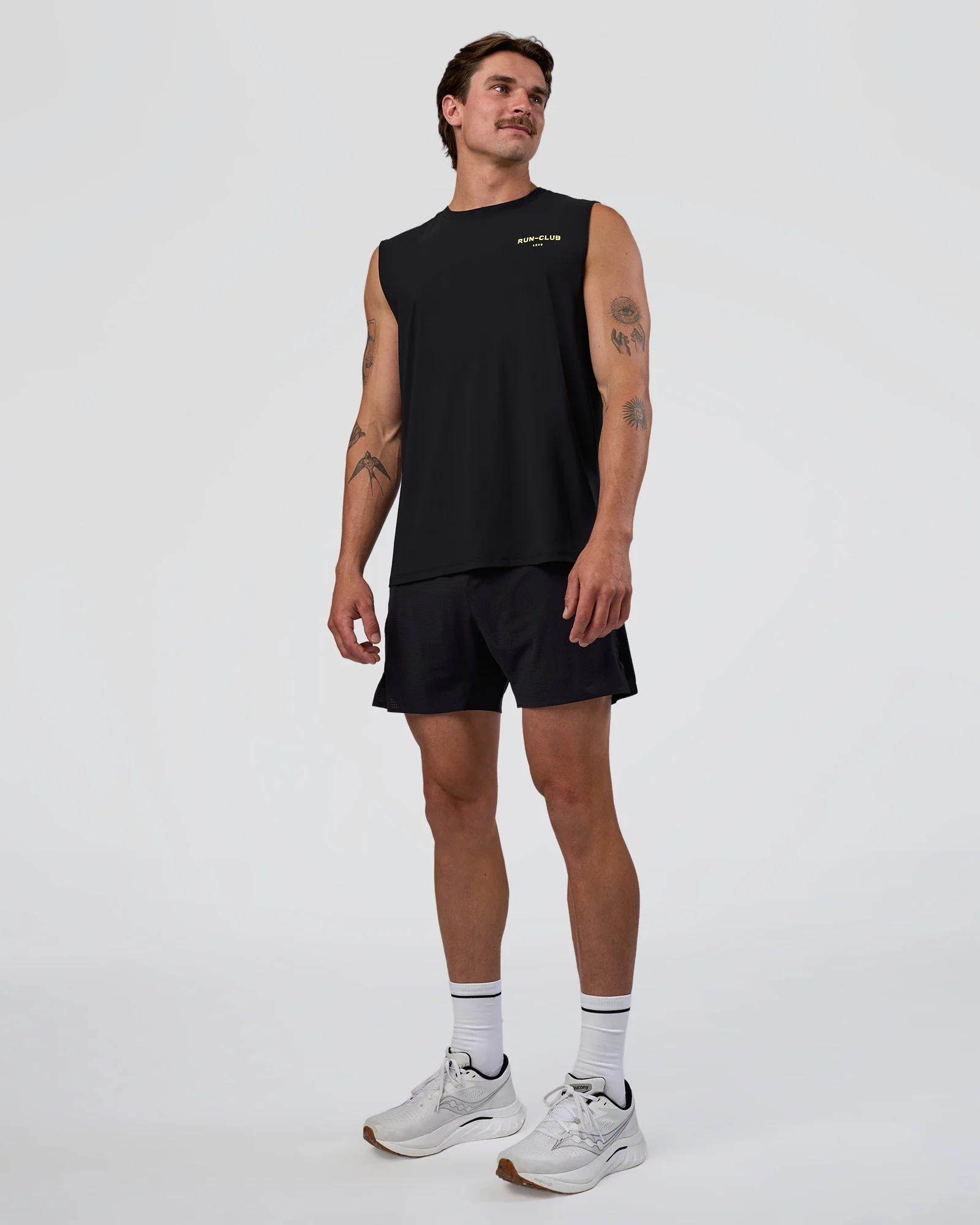 Cadence RUN CLUB Muscle Tank - Black-Yellow Fizz - Image 4