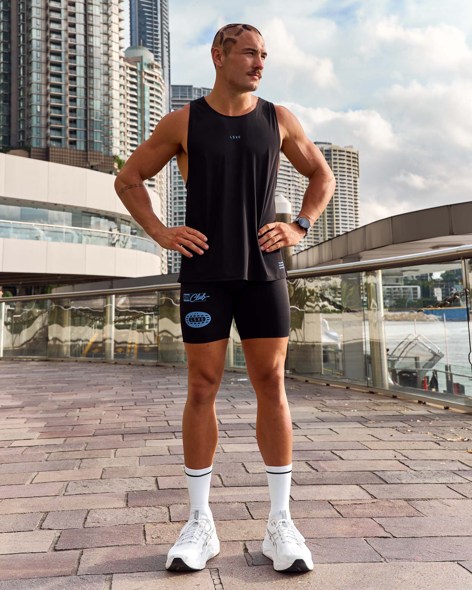 Cadence Run Club Script Values Tank - Black-Palace Blue - Image 3