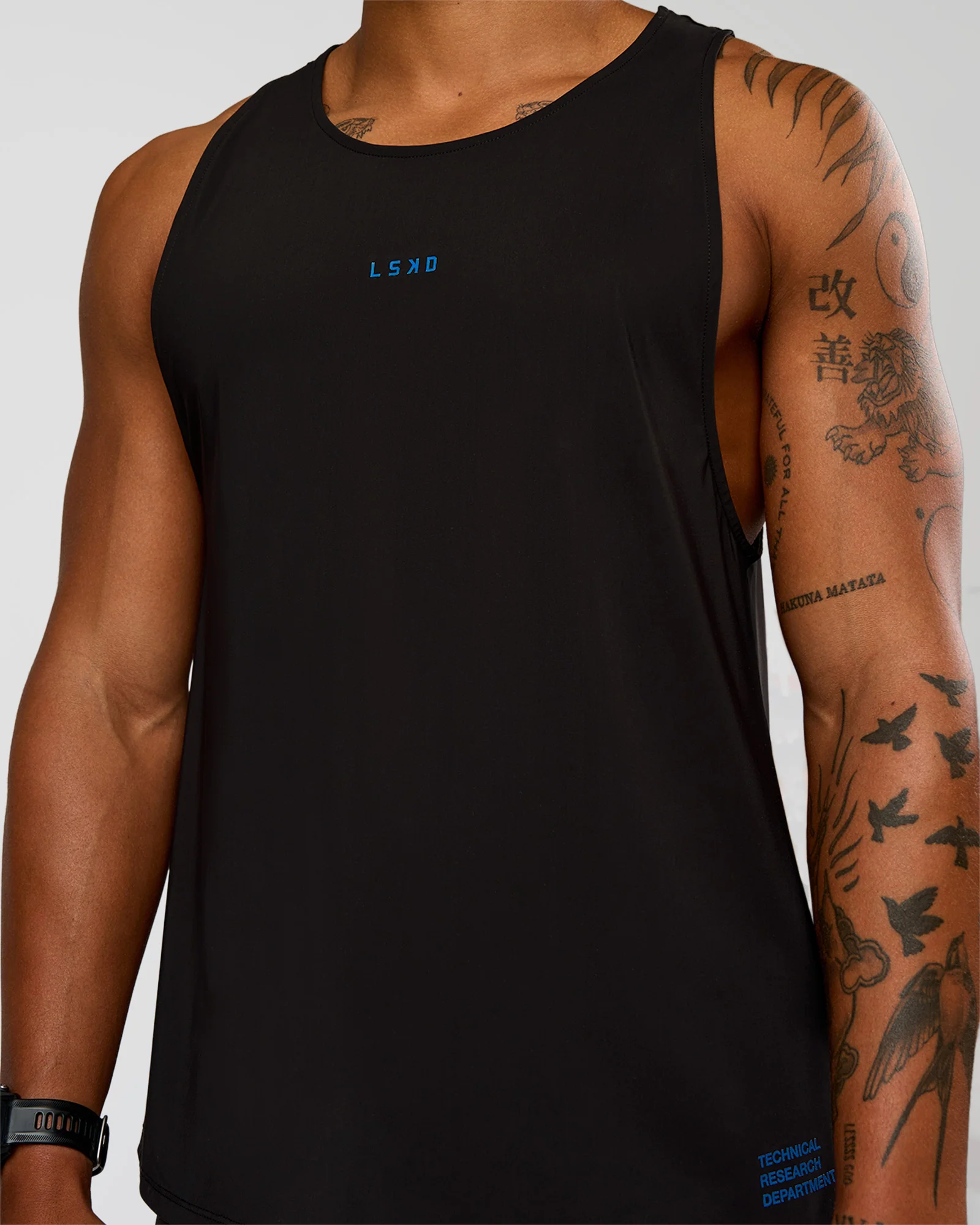 Cadence Run Club Script Values Tank - Black-Palace Blue - Image 7