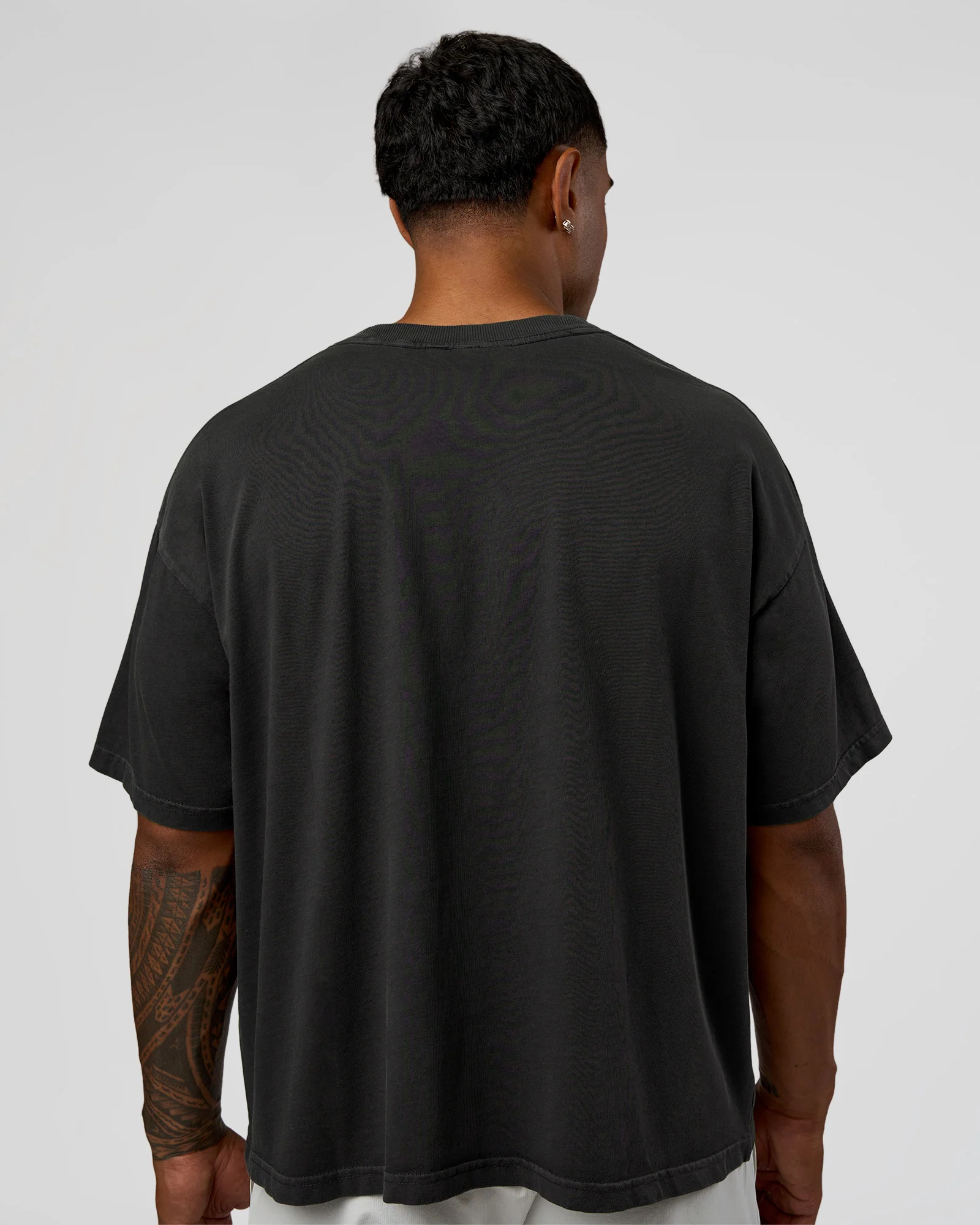 Oversized Heavyweight Boxed Tee - Washed Black - Image 3