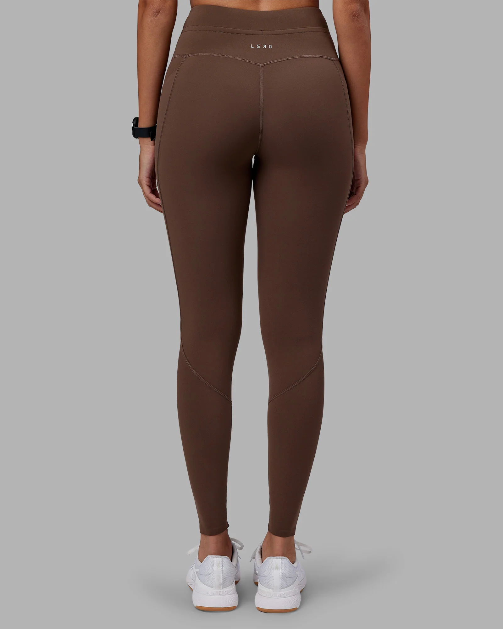 Effortless Drawstring Ultra High-Rise Full Length Legging Pockets - Chocolate Martini - Image 4