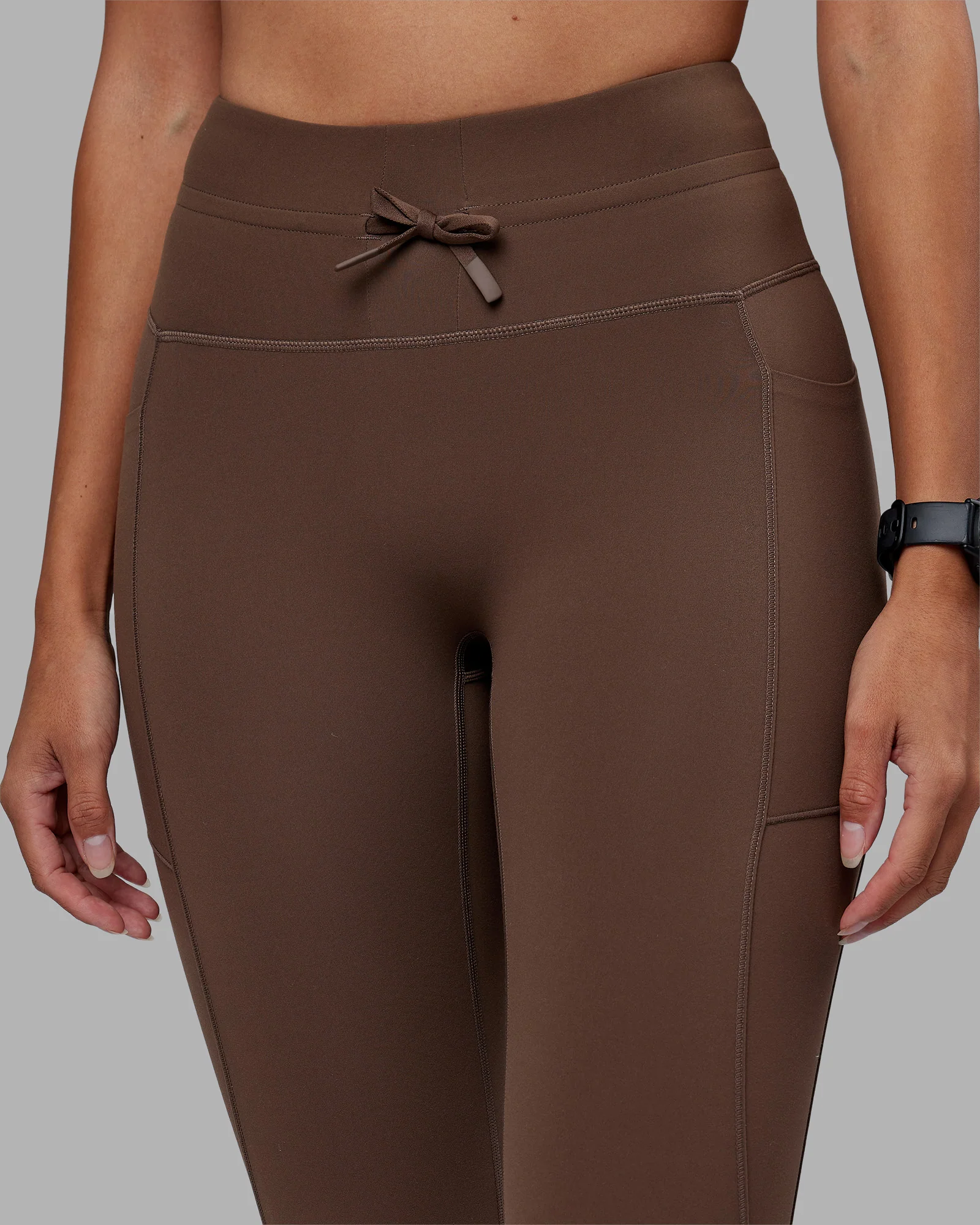 Effortless Drawstring Ultra High-Rise Full Length Legging Pockets - Chocolate Martini - Image 6