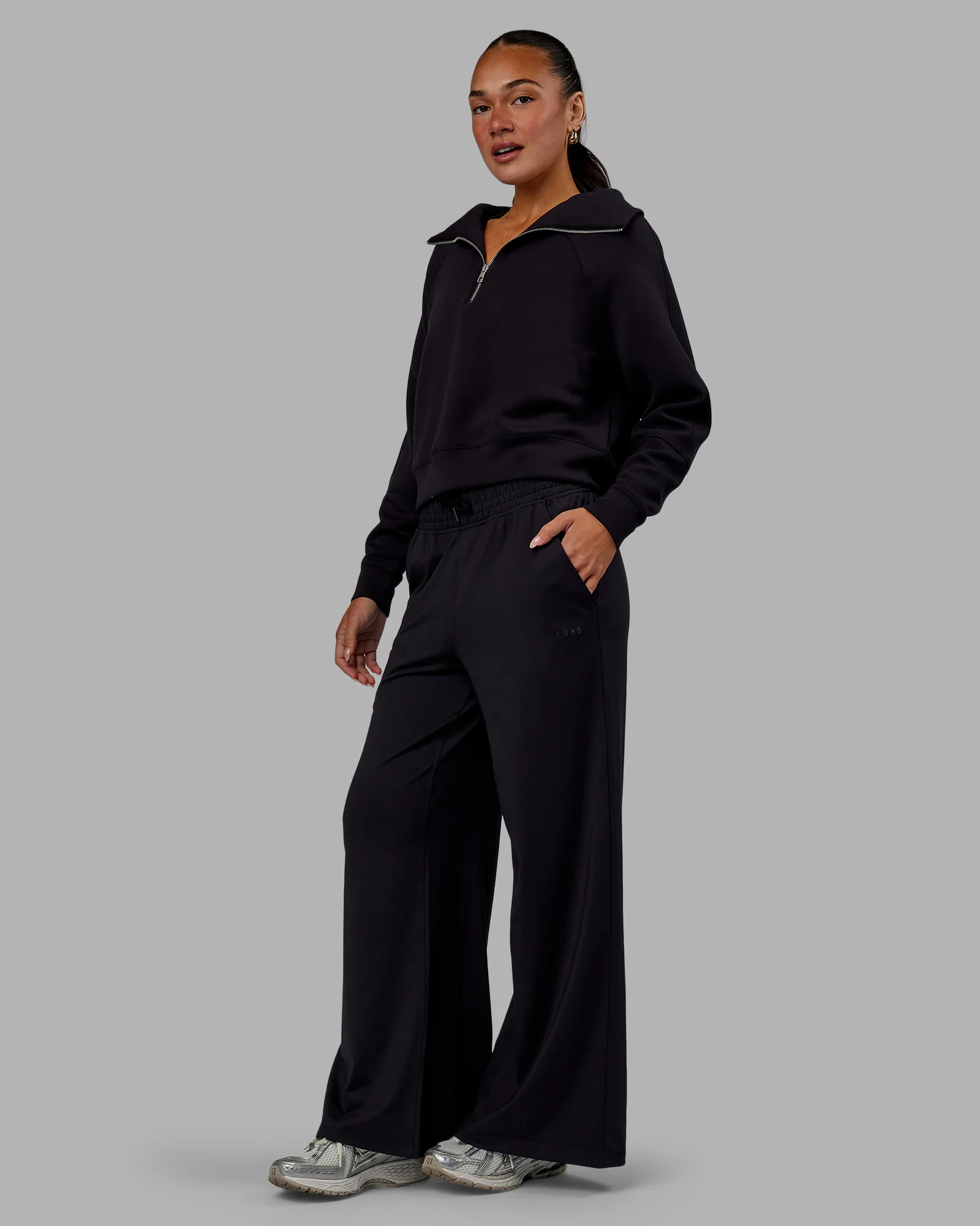 Elevate SoftTouch 1/2 Zip Sweater - Black-Black - Image 2