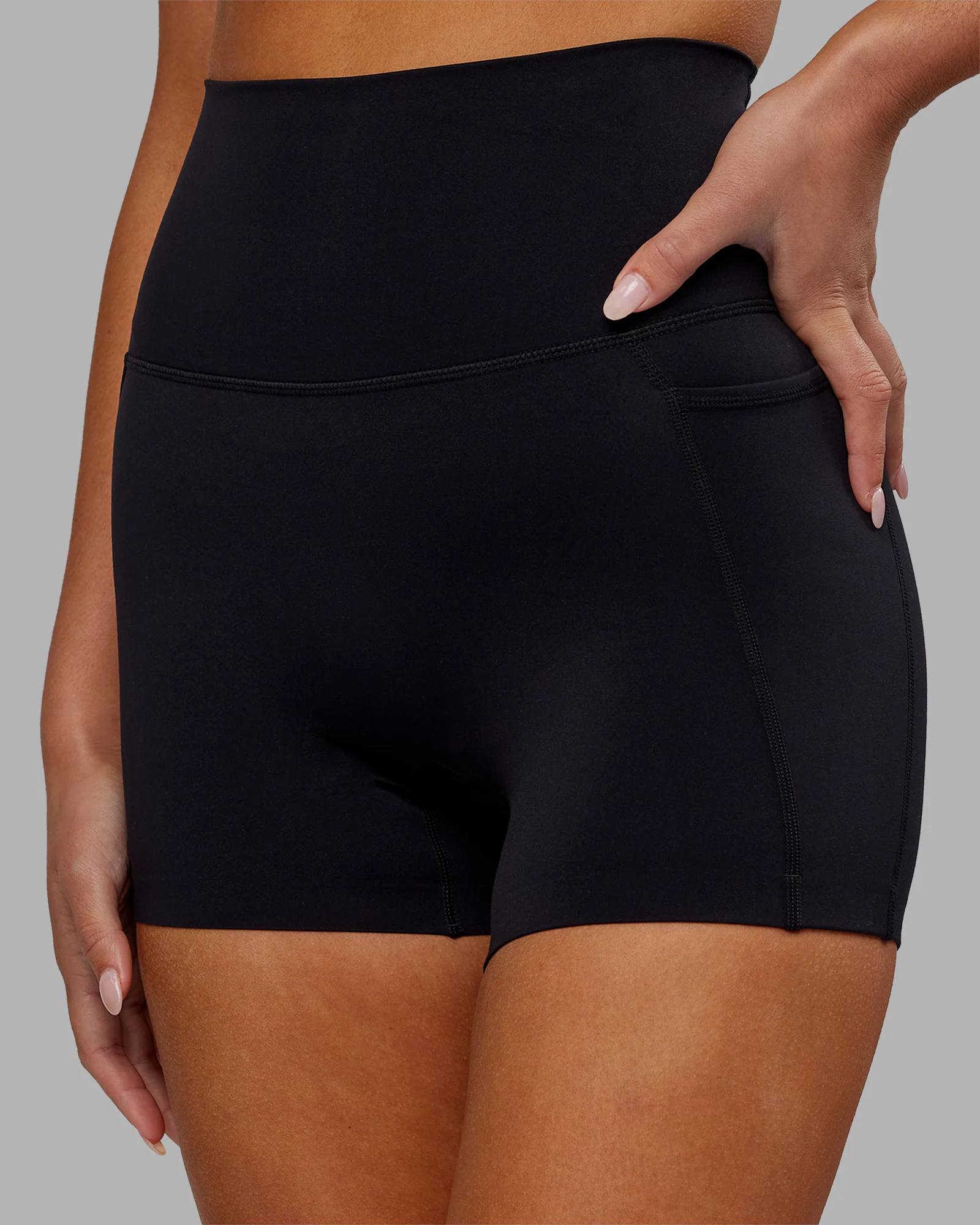 Elixir Ultra High-Rise 4" Short Pockets - Black - Image 3