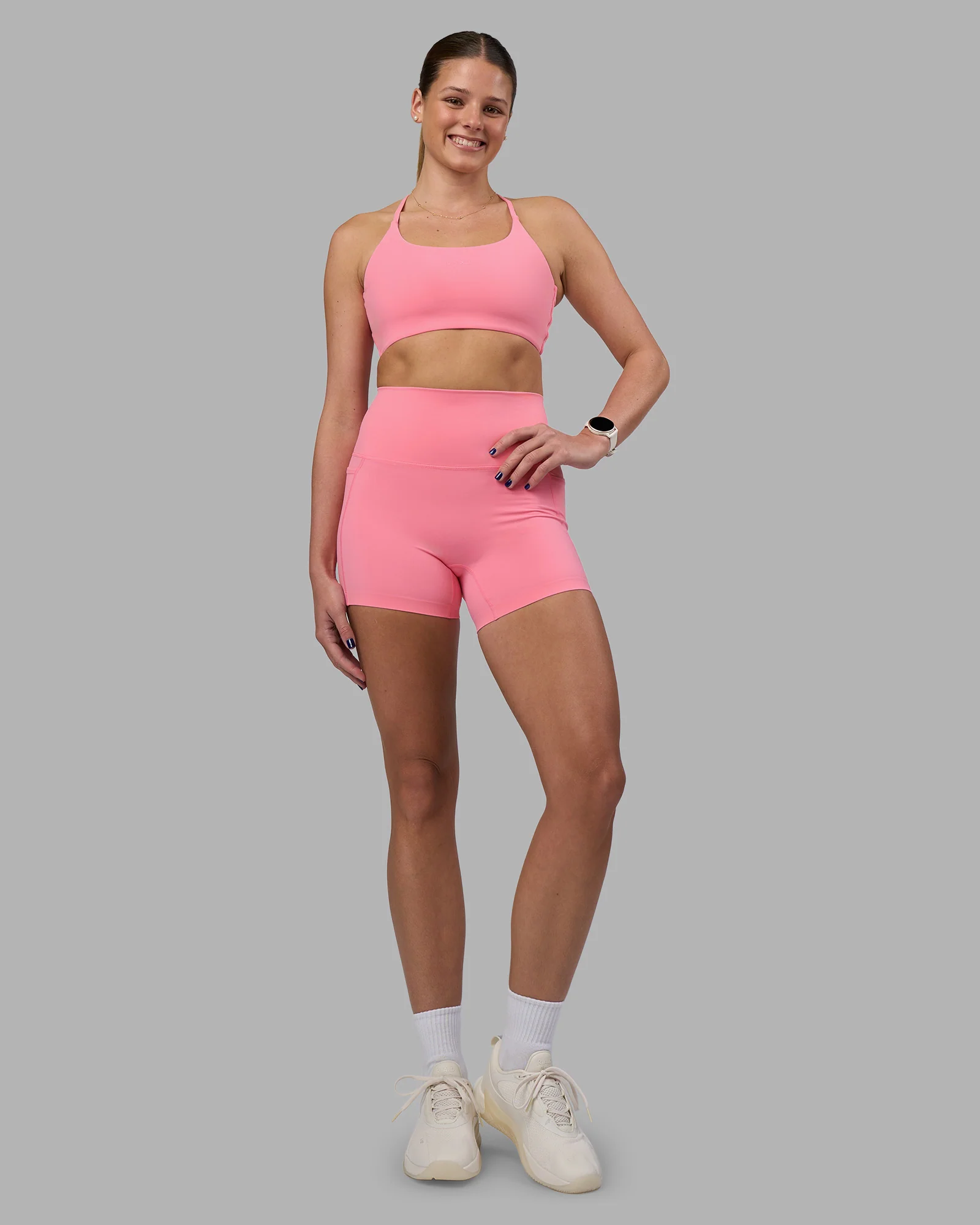 Elixir Ultra High-Rise 4" Short Pockets - Candy Pink - Image 5