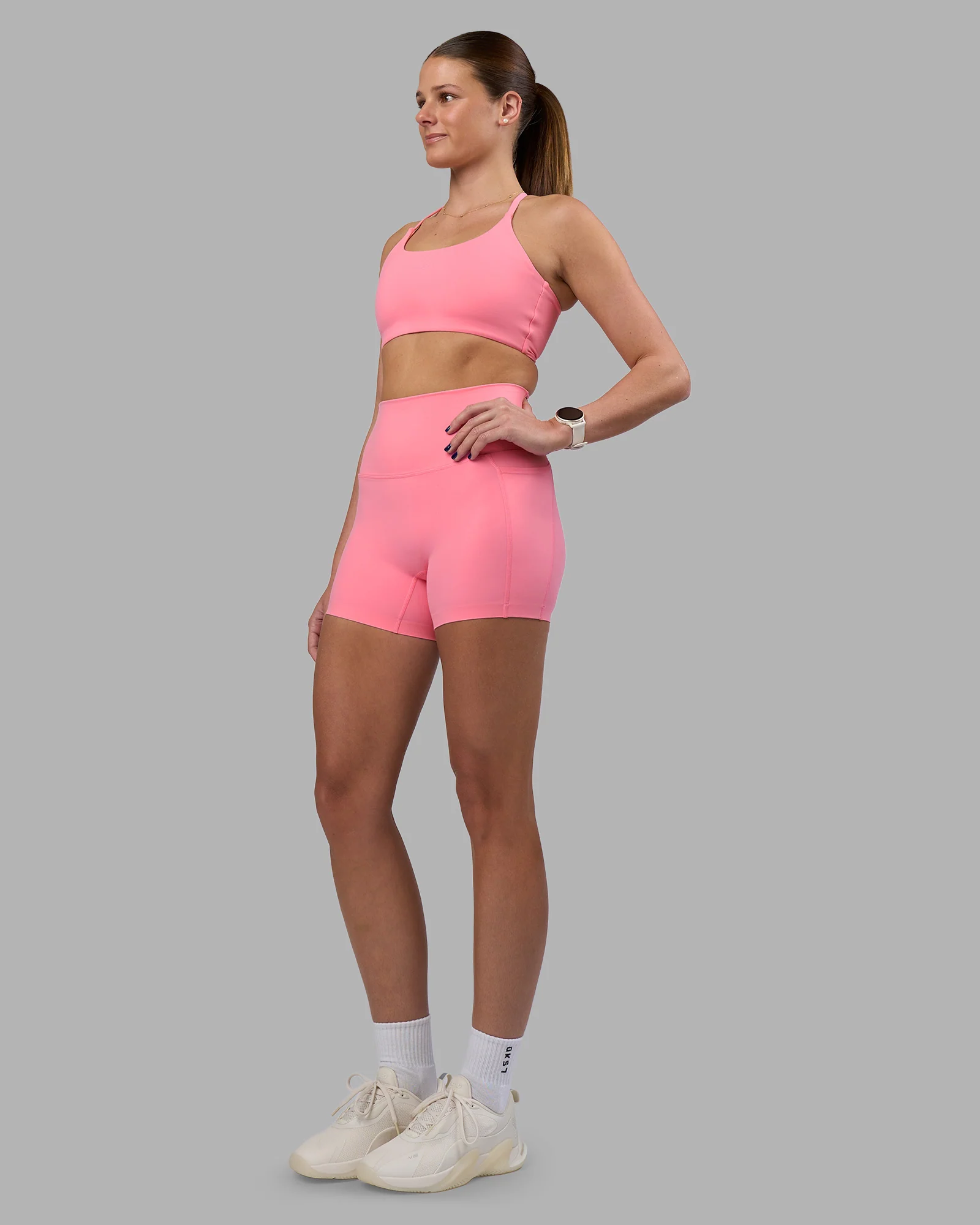 Elixir Ultra High-Rise 4" Short Pockets - Candy Pink - Image 6
