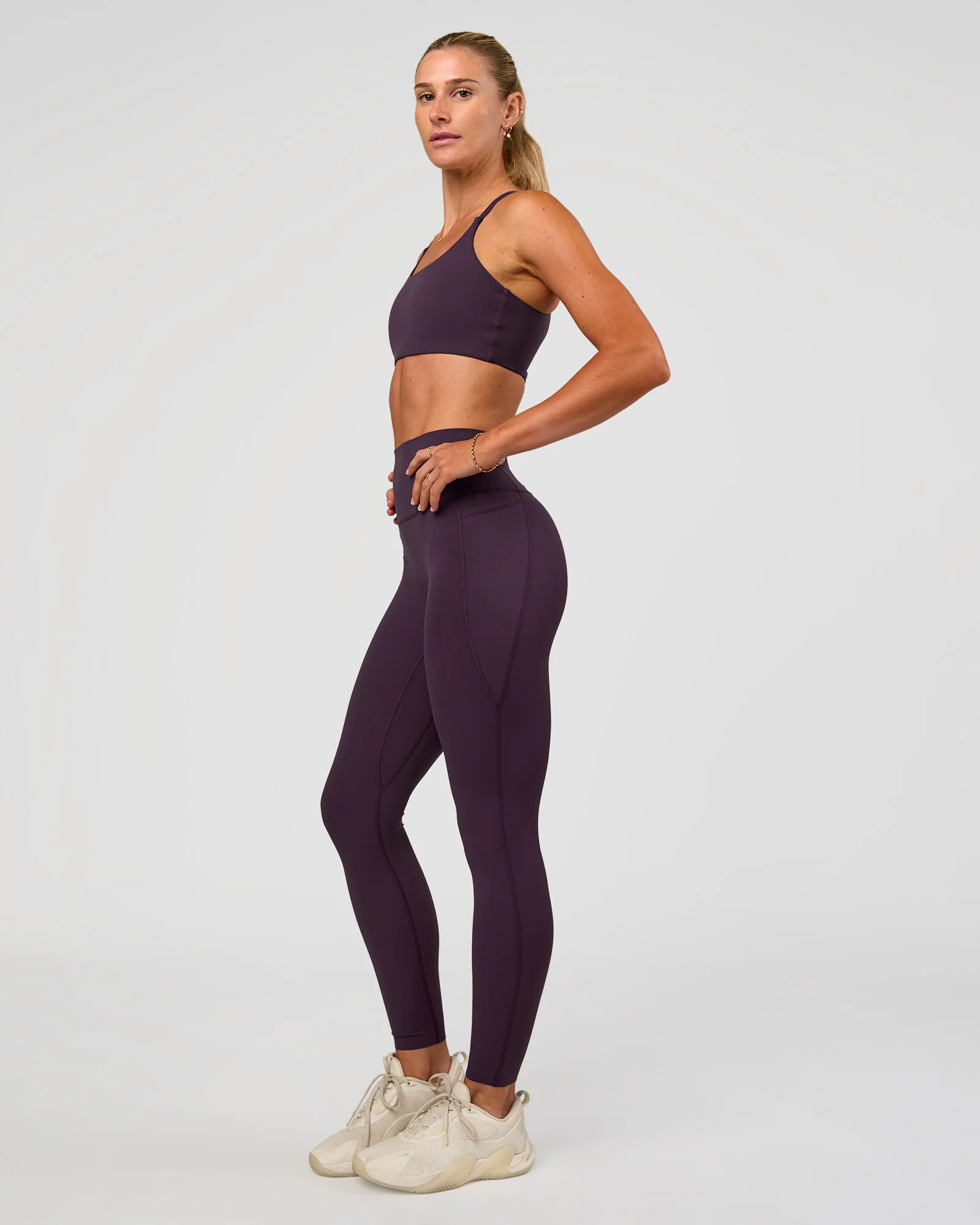 Elixir Ultra High-Rise Full Length Legging Pockets - Midnight Plum - Image 7