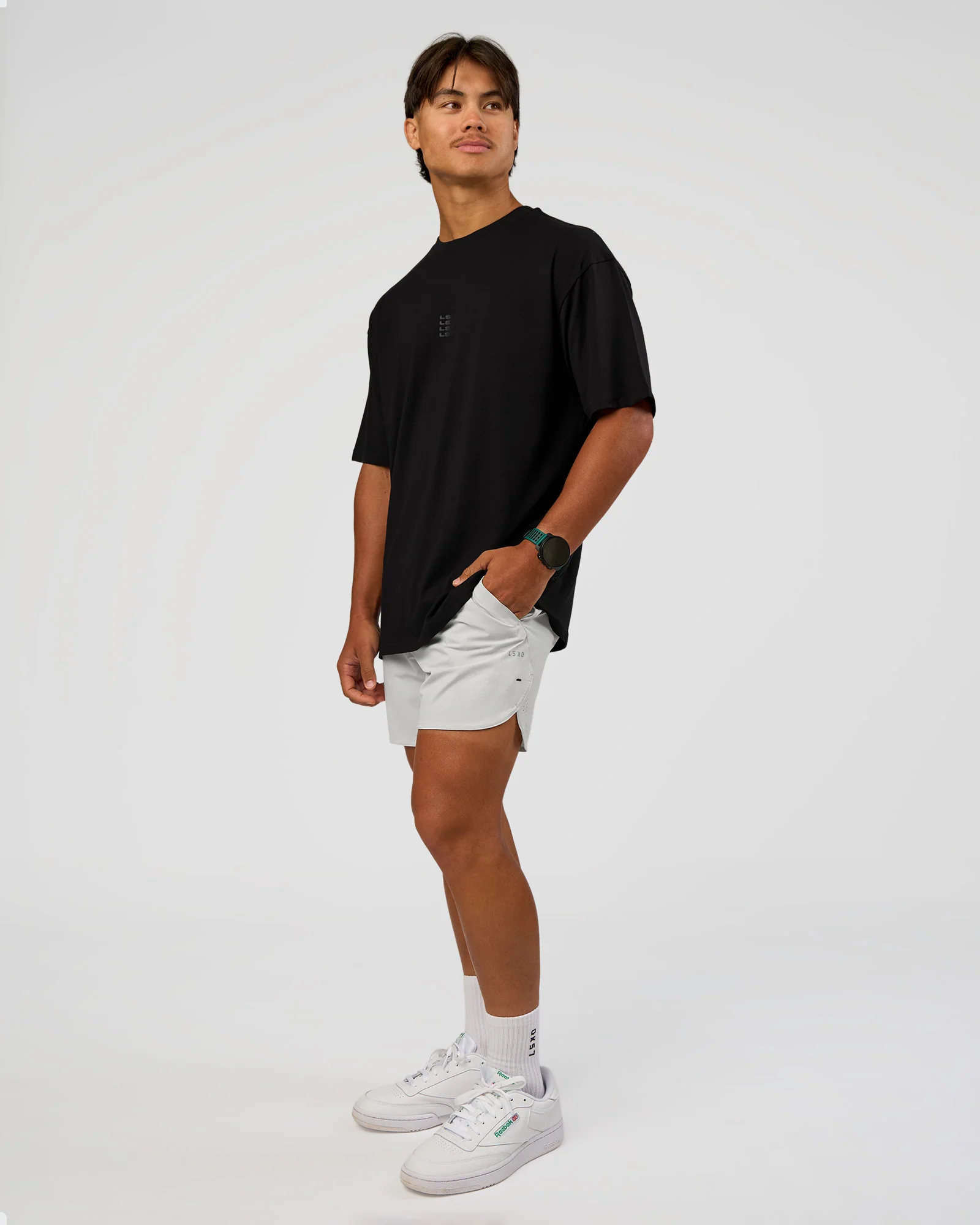 Everyday Elevation FLXCotton Oversized Tee - Black-Black - Image 3
