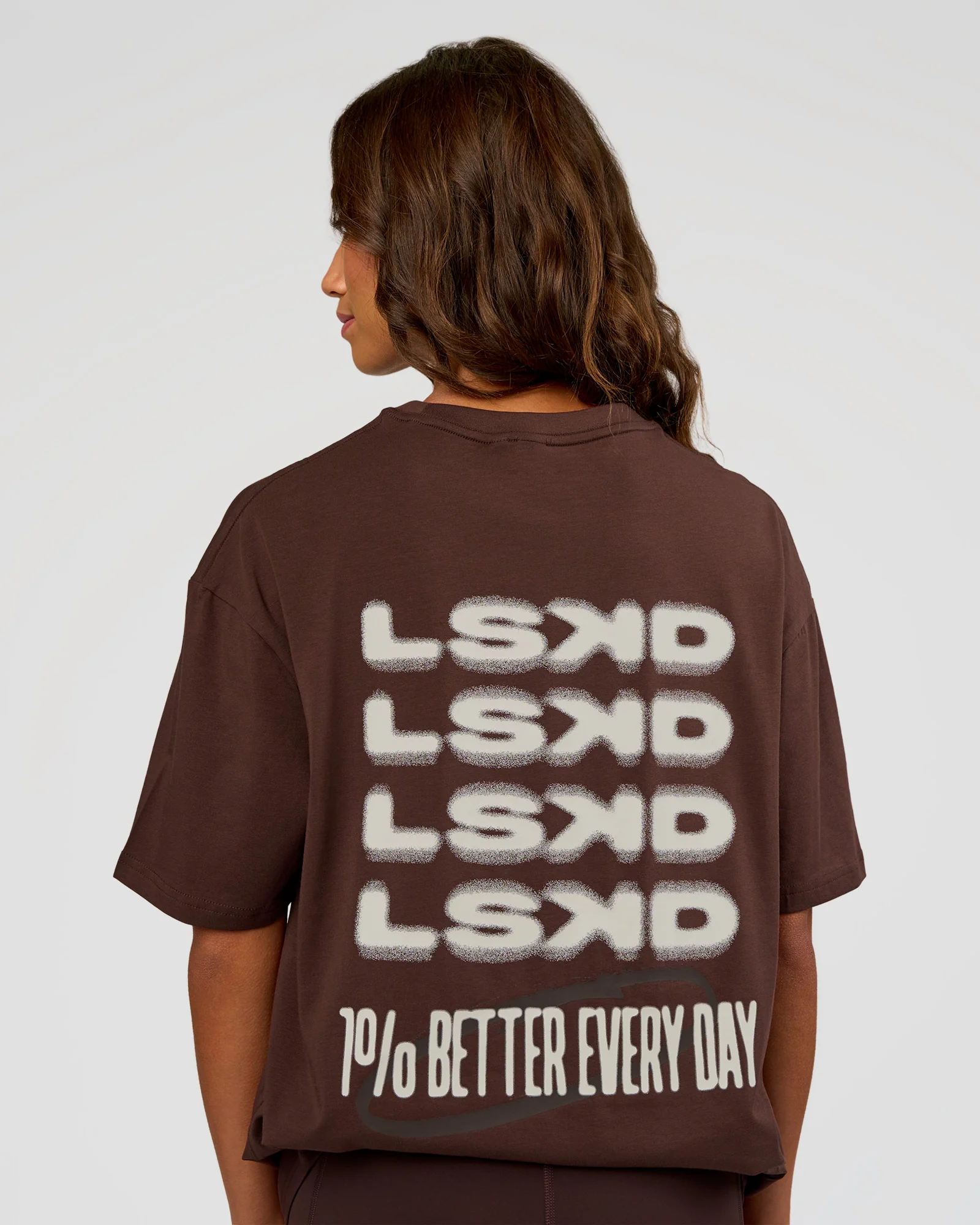 Everyday Elevation FLXCotton Oversized Tee - Hot Chocolate-Off White - Image 5