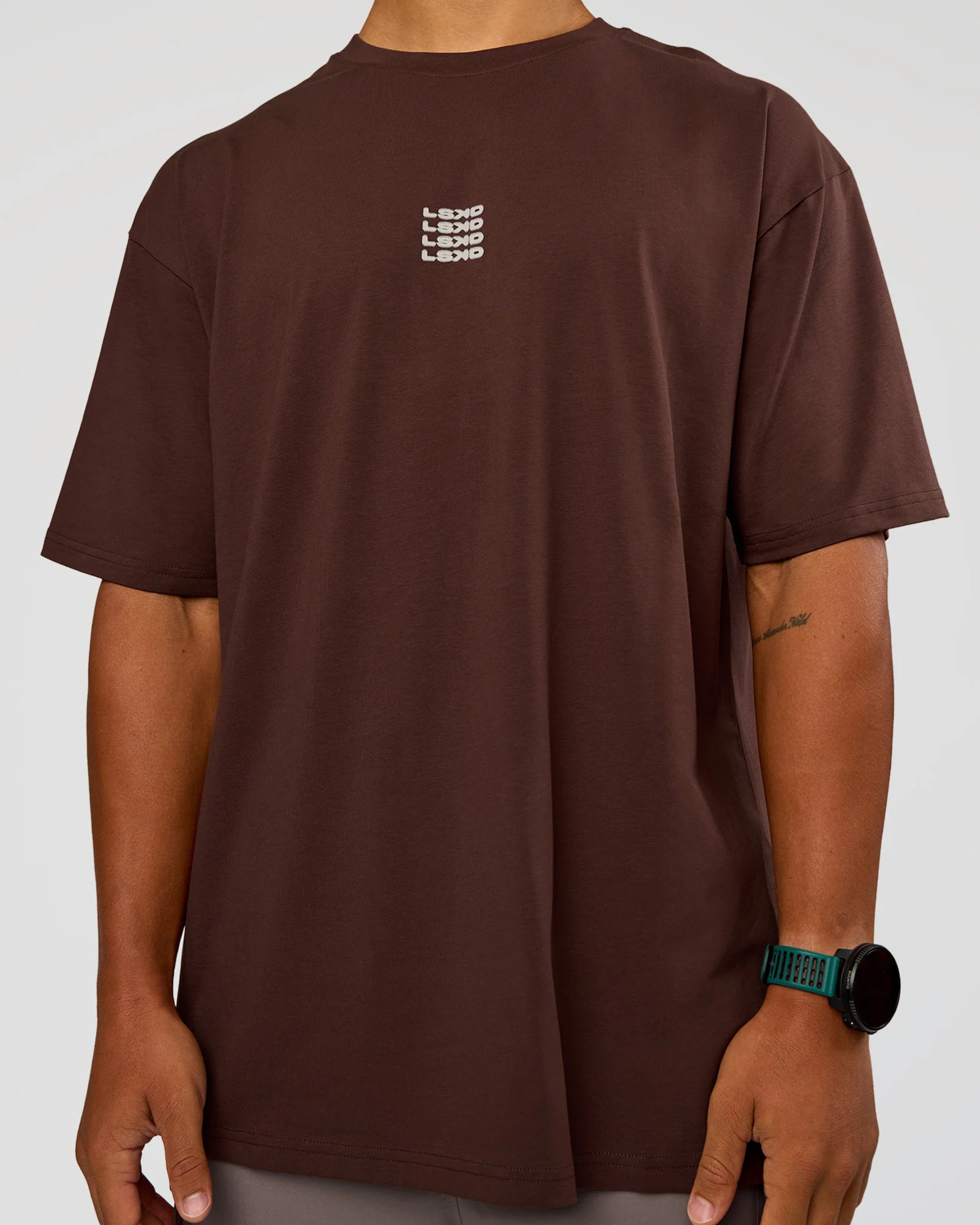 Everyday Elevation FLXCotton Oversized Tee - Hot Chocolate-Off White - Image 9