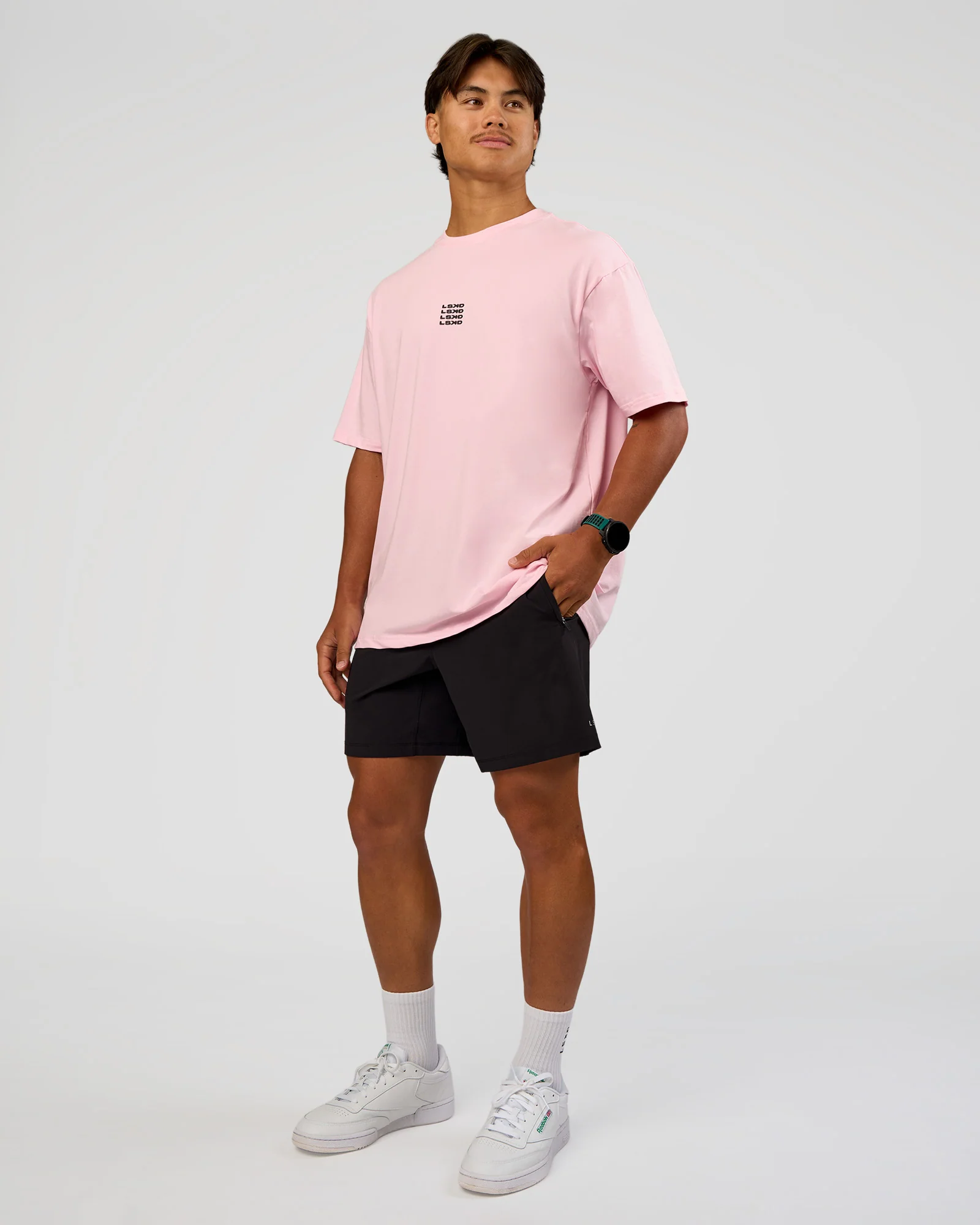 Everyday Elevation FLXCotton Oversized Tee - Marshmallow-Black - Image 6