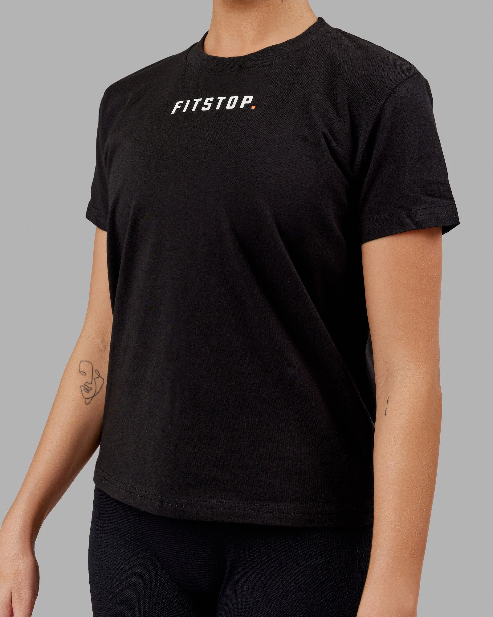 Fitstop Fast FLXCotton Tee - Black-White - Image 4