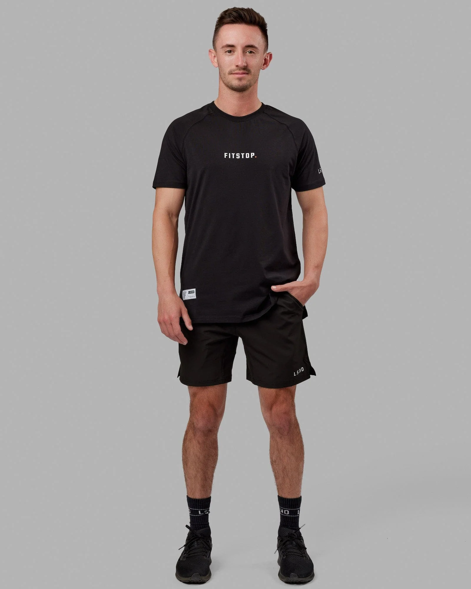 Fitstop Fast FLXCotton Tee - Black-White - Image 2