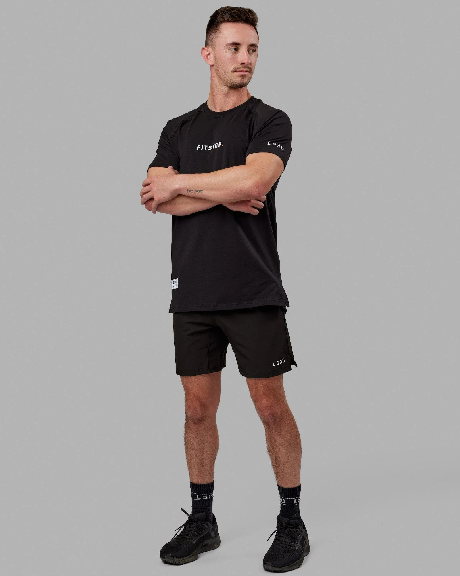 Fitstop Fast FLXCotton Tee - Black-White - Image 3