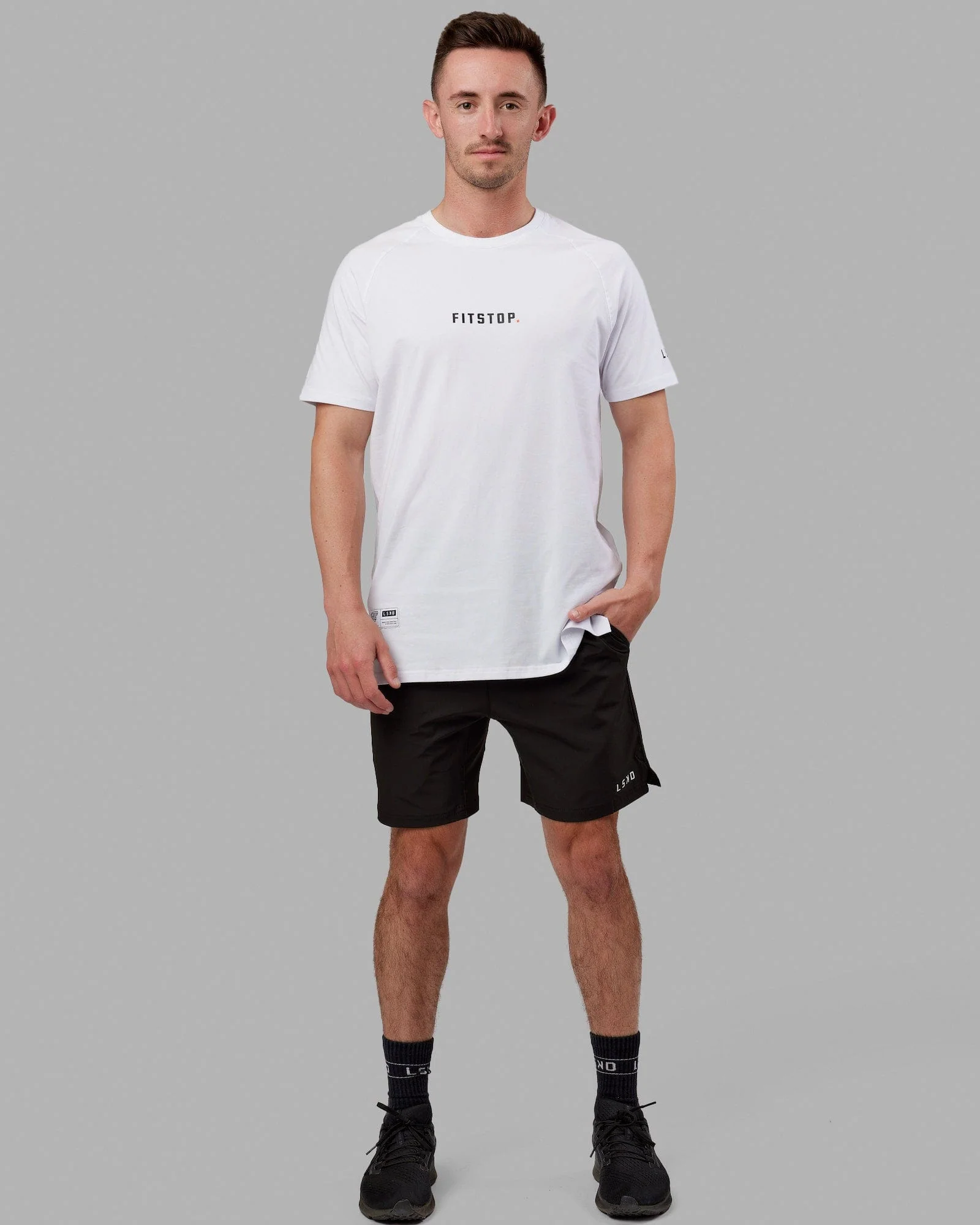 Fitstop Fast FLXCotton Tee - White-Black - Image 2