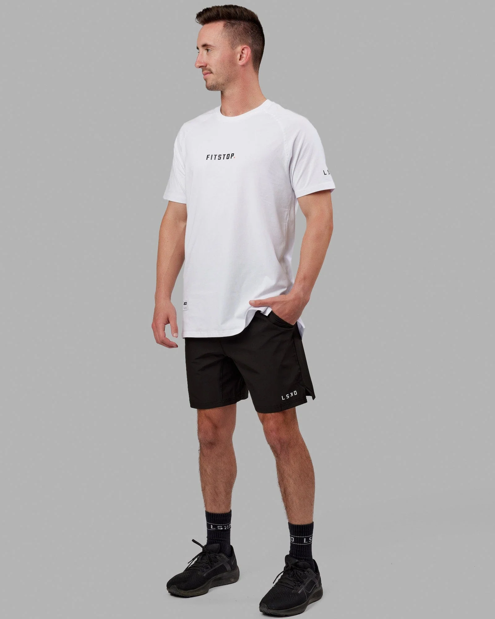 Fitstop Fast FLXCotton Tee - White-Black - Image 3