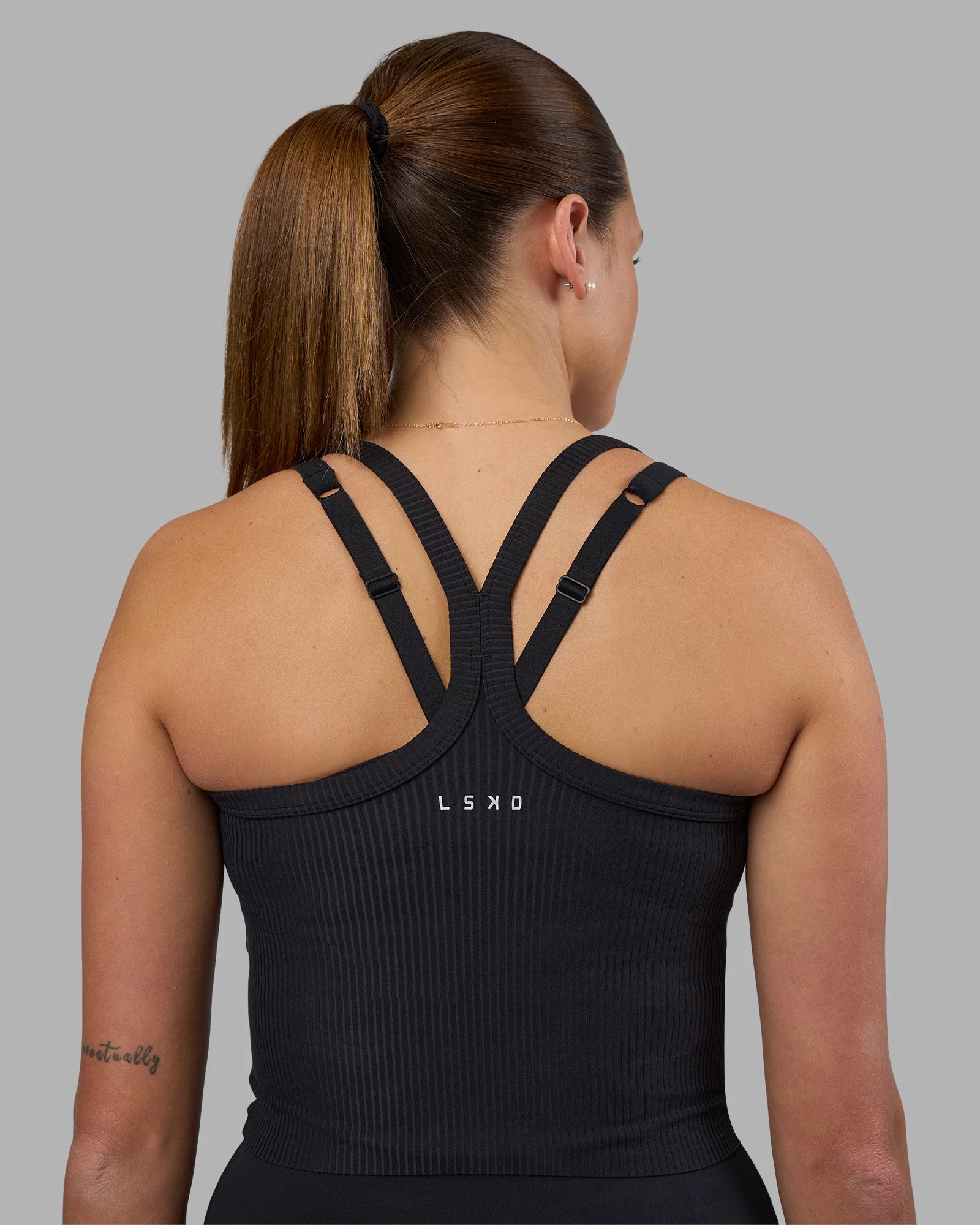 Flame Ribbed Tank - Black - Image 2