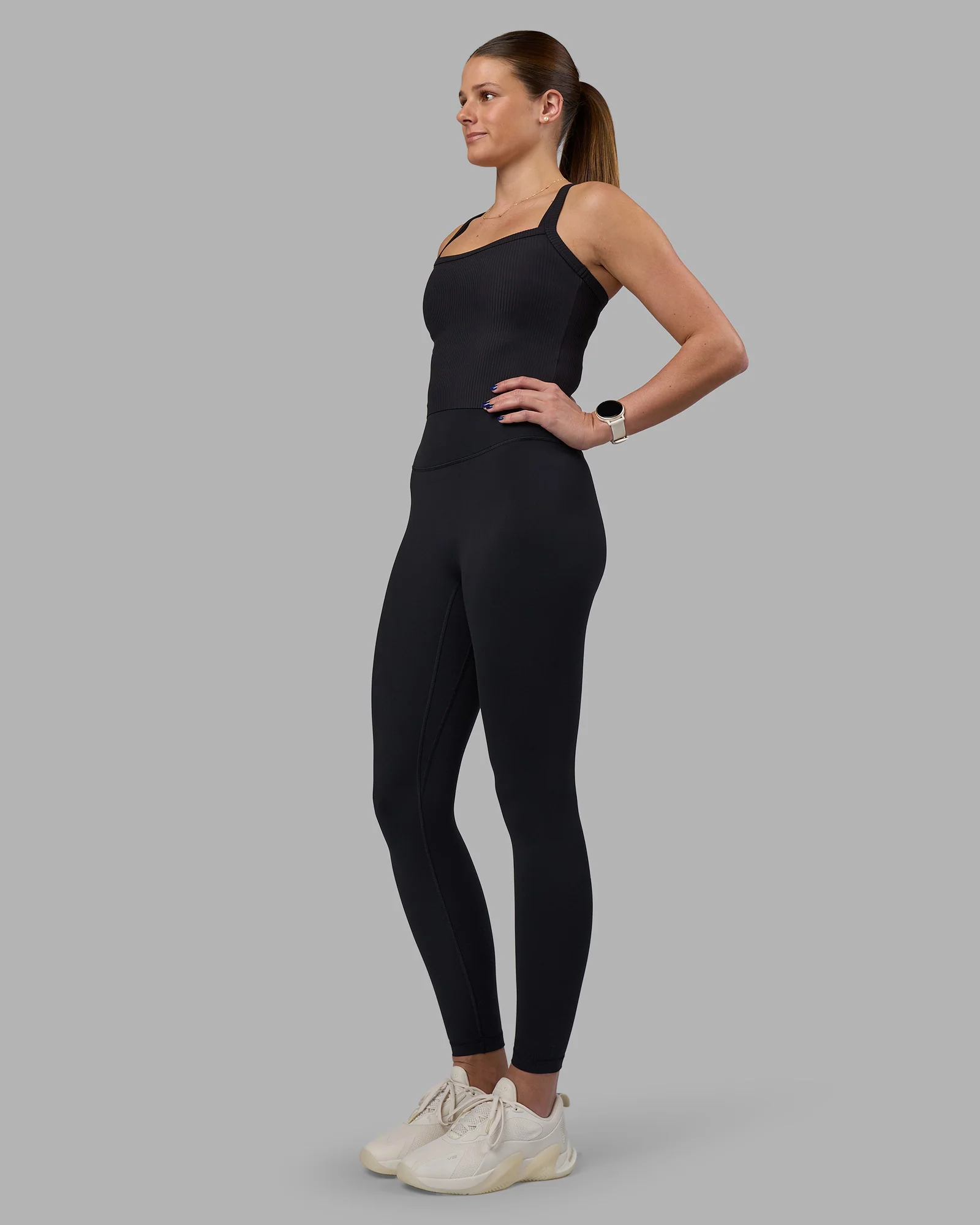 Flame Ribbed Tank - Black - Image 4