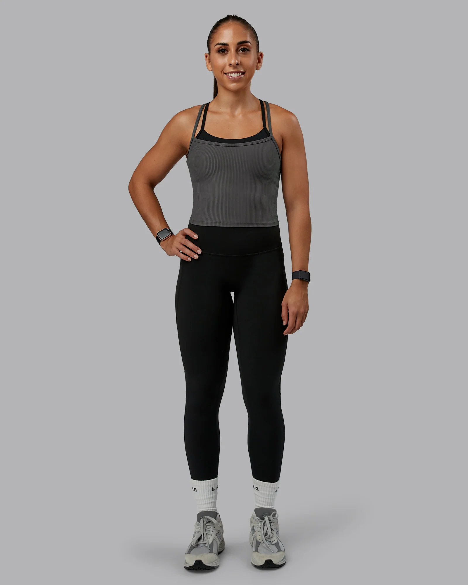 Flame Ribbed Tank - Dark Storm - Image 4