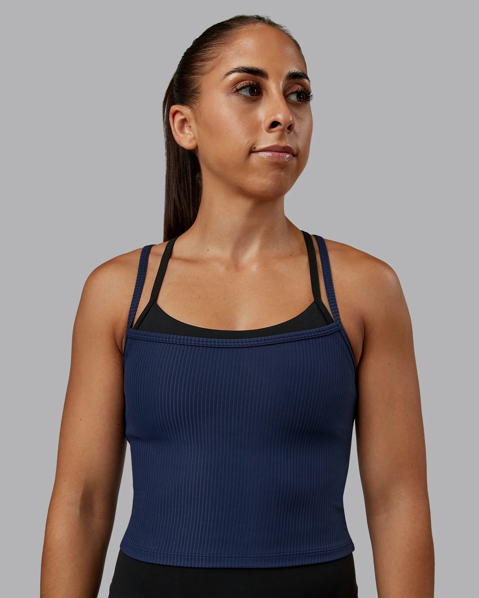 Flame Ribbed Tank - Future Navy - Image 4