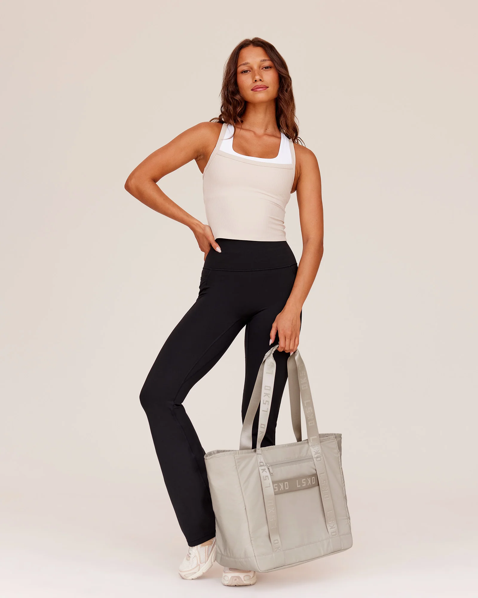 Flame Ribbed Tank - Shale Beige - Image 2