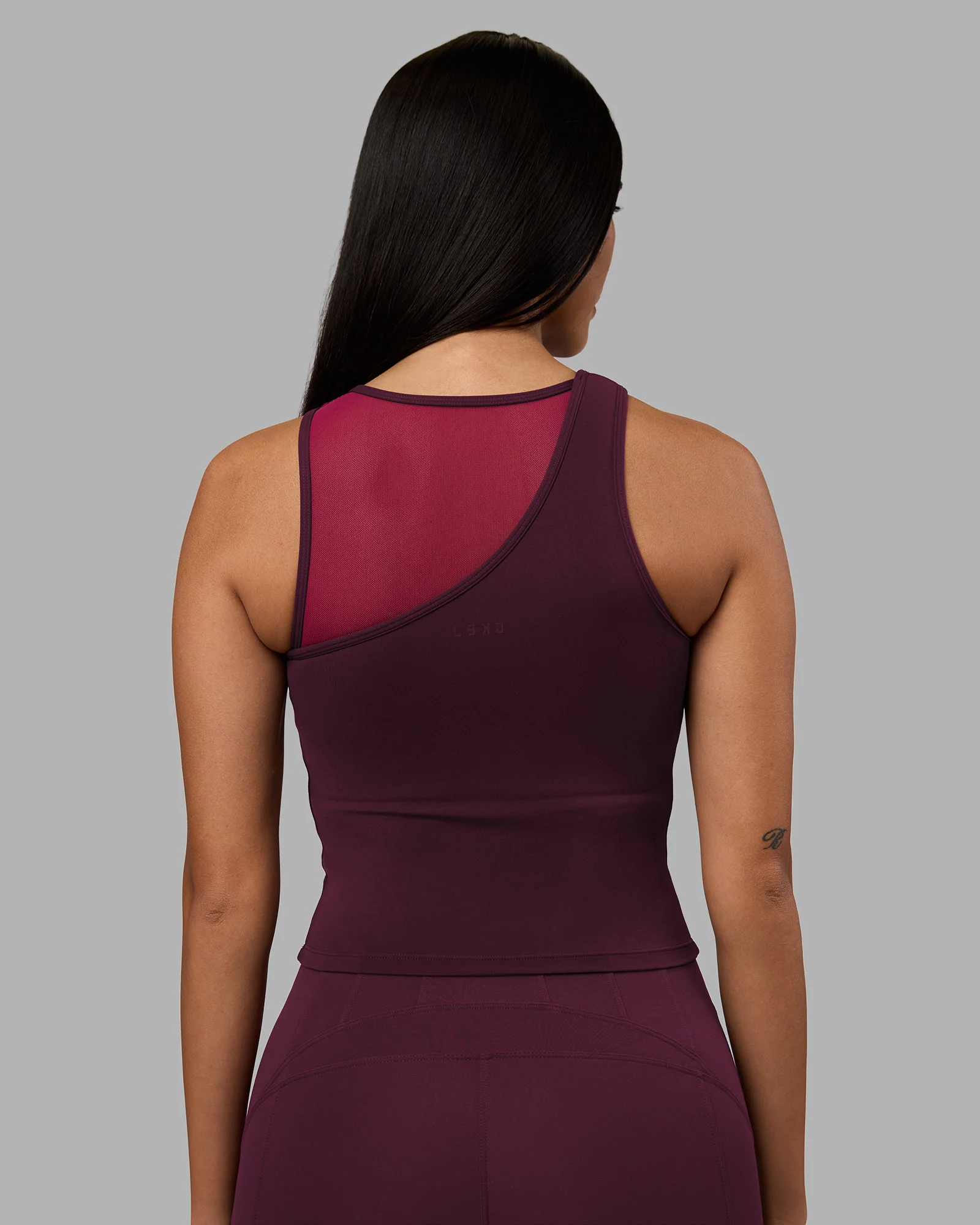 Motion Mesh Shelf Bra Tank - Cherry Lacquer/Plum Berry - Image 7