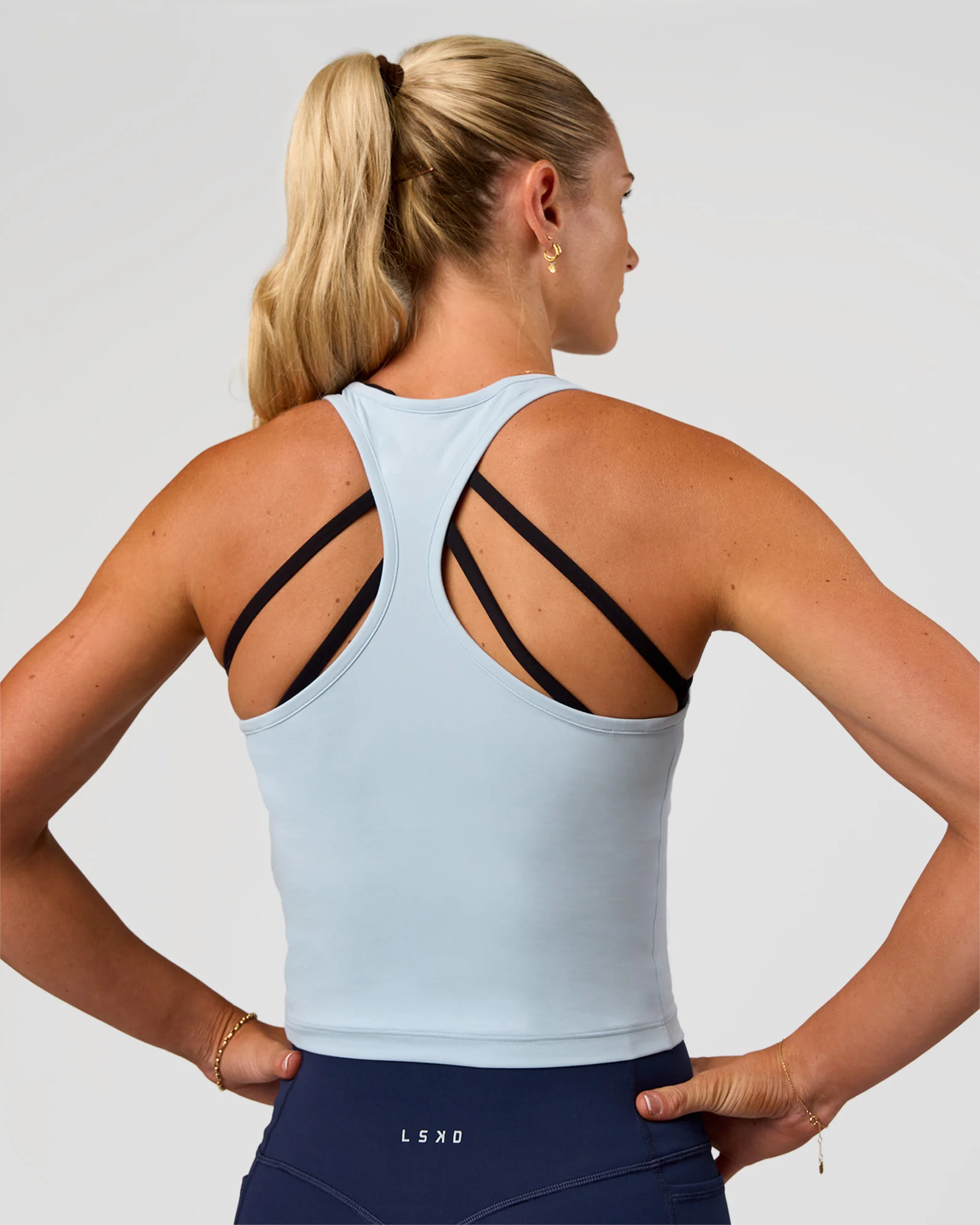 Flow Scoop Neck Performance Tank - Blue Aura - Image 2