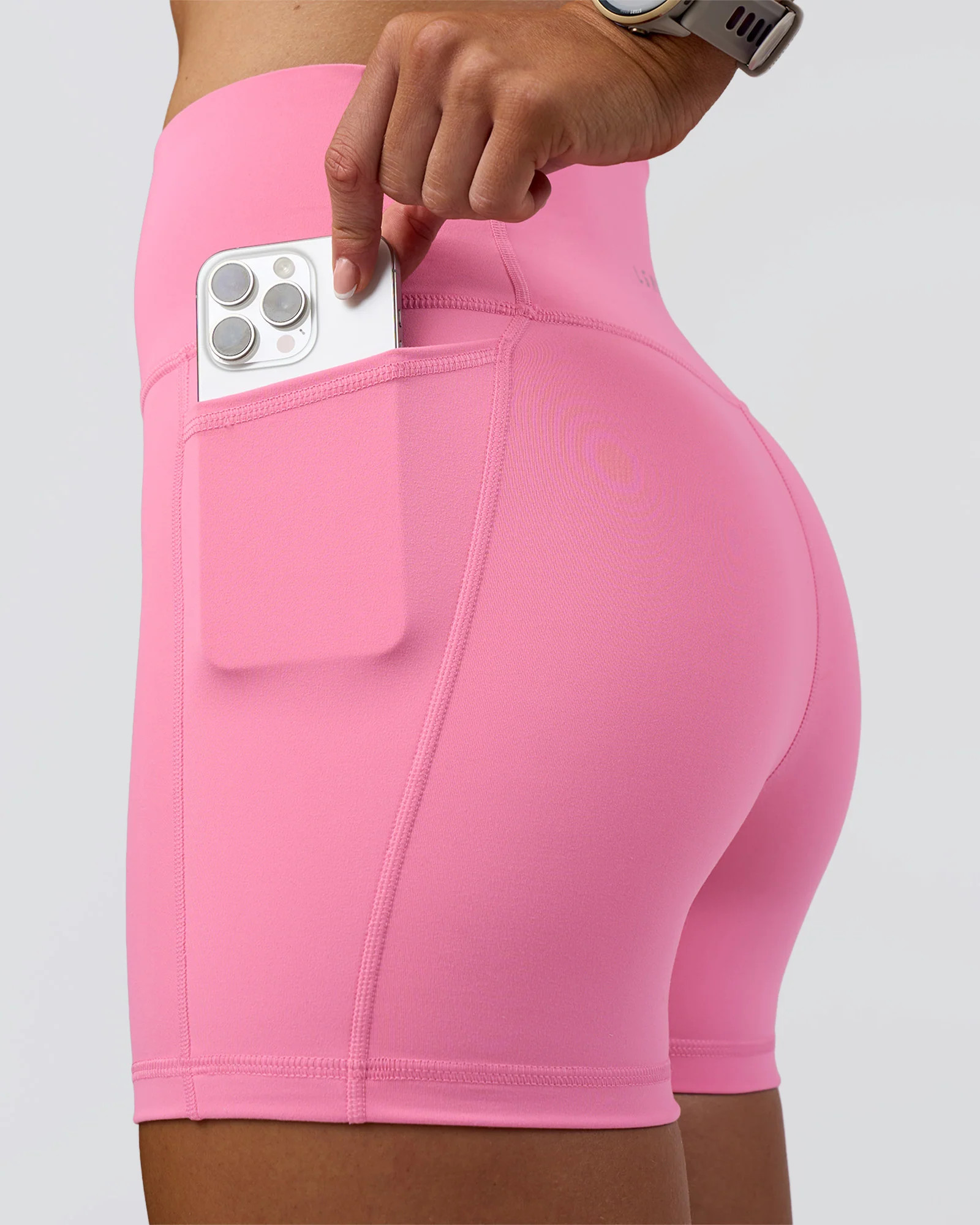 Fusion Ultra High-Rise 4" Short Pockets - Candy Pink - Image 2