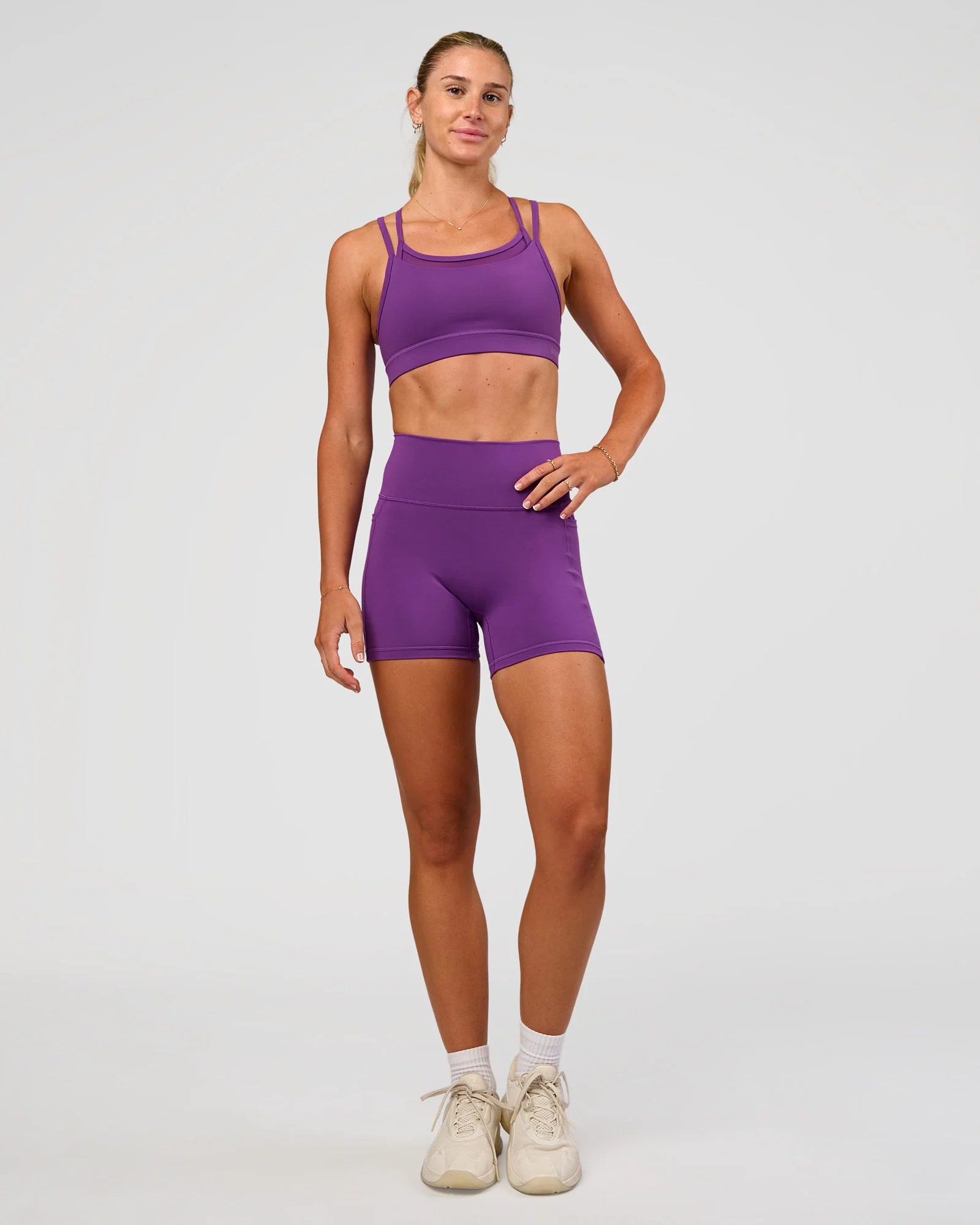 Fusion Ultra High-Rise 4" Short Pockets - Fresh Purple - Image 3