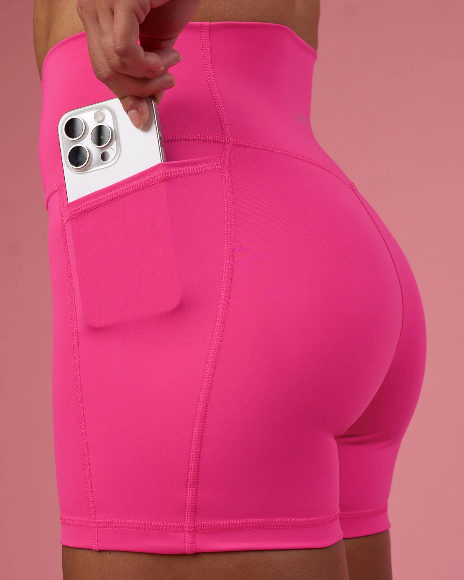 Fusion Ultra High-Rise 4" Short Pockets - Ultra Pink - Image 2