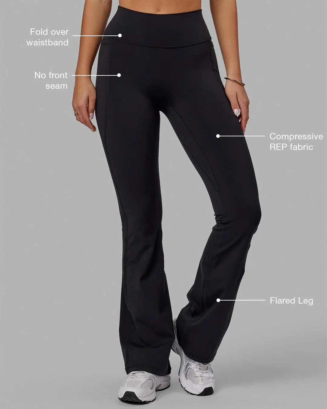 Fusion Ultra High-Rise Flared Legging Pockets - Black - Image 2