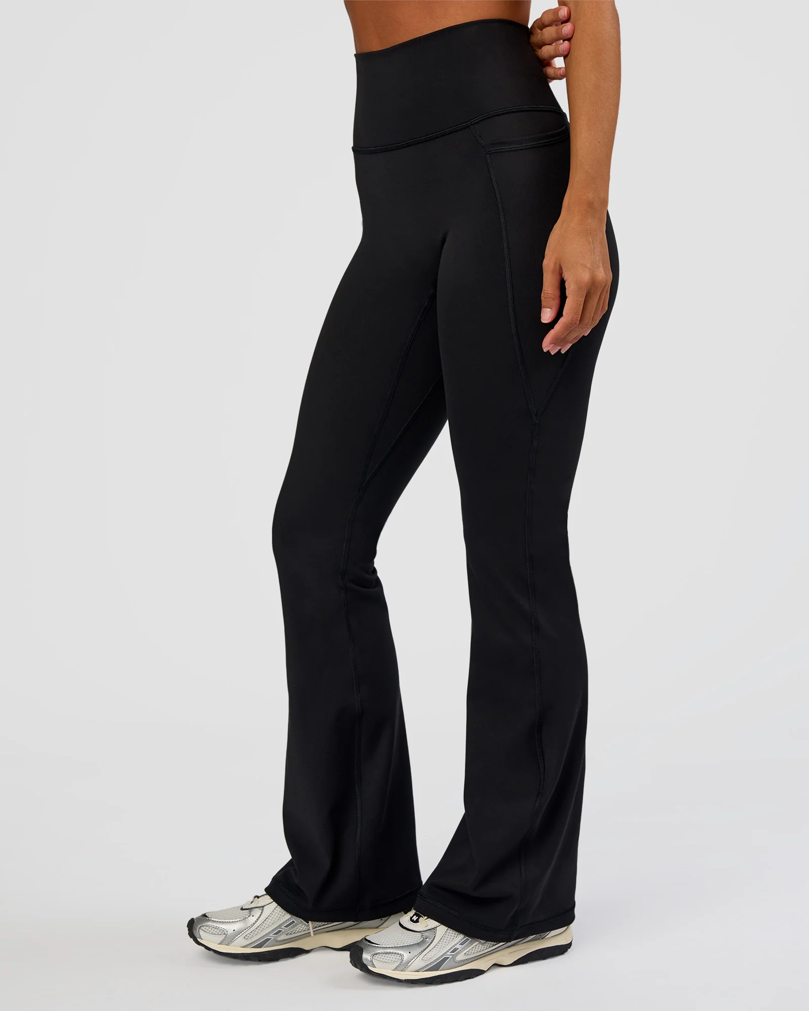 Fusion Ultra High-Rise Flared Petite Legging Pockets - Black - Image 2
