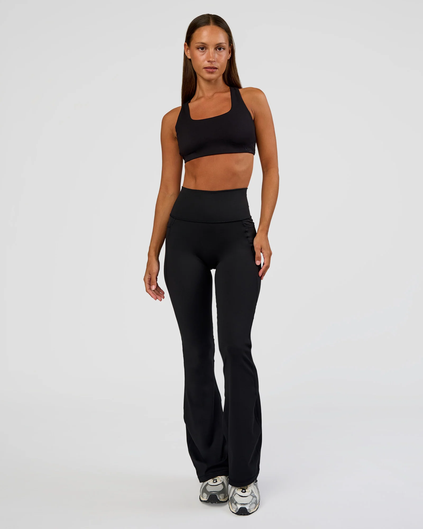Fusion Ultra High-Rise Flared Petite Legging Pockets - Black - Image 5