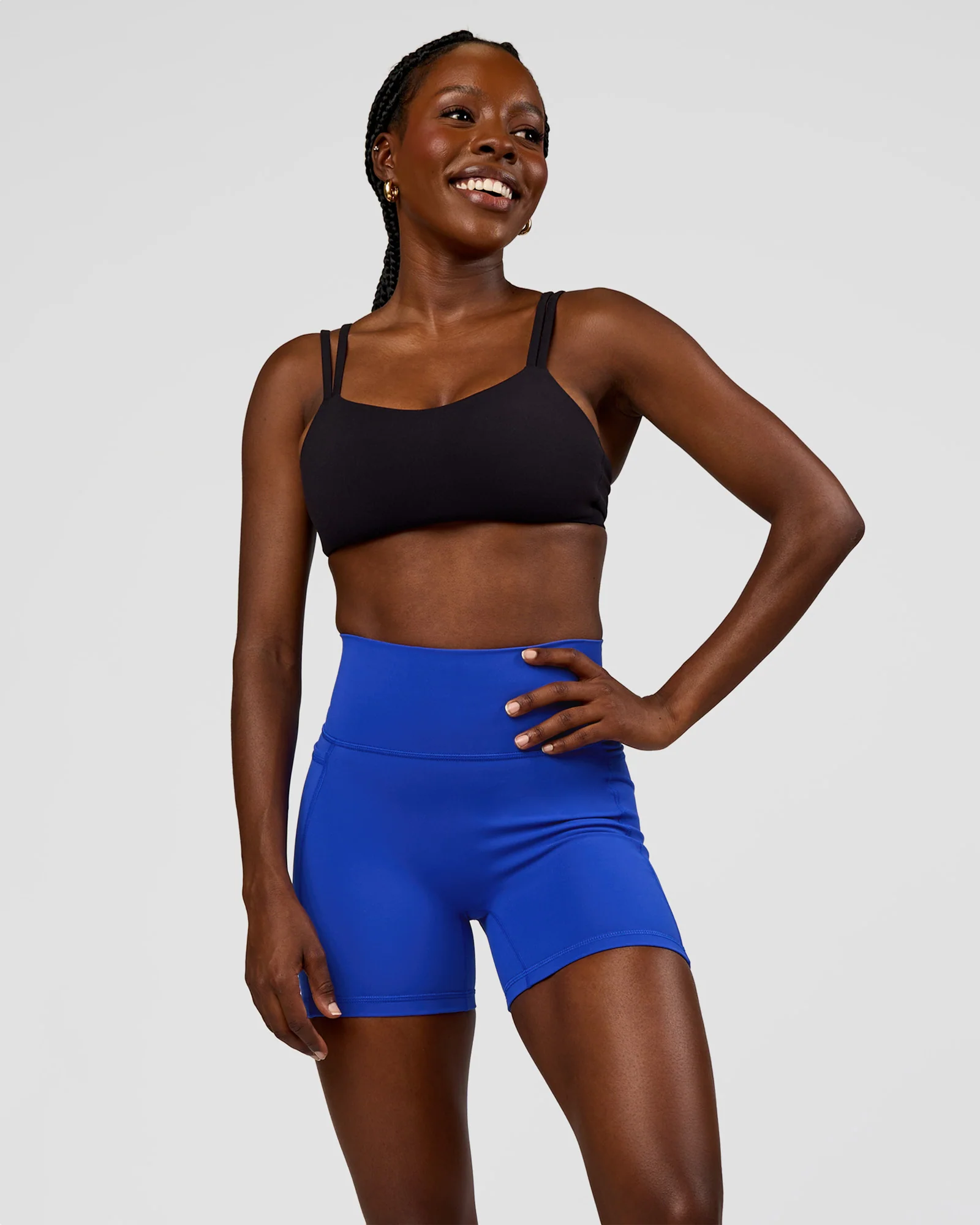 Fusion V-Contour Ultra High-Rise 4' Short Pockets - Electric Indigo - Image 3